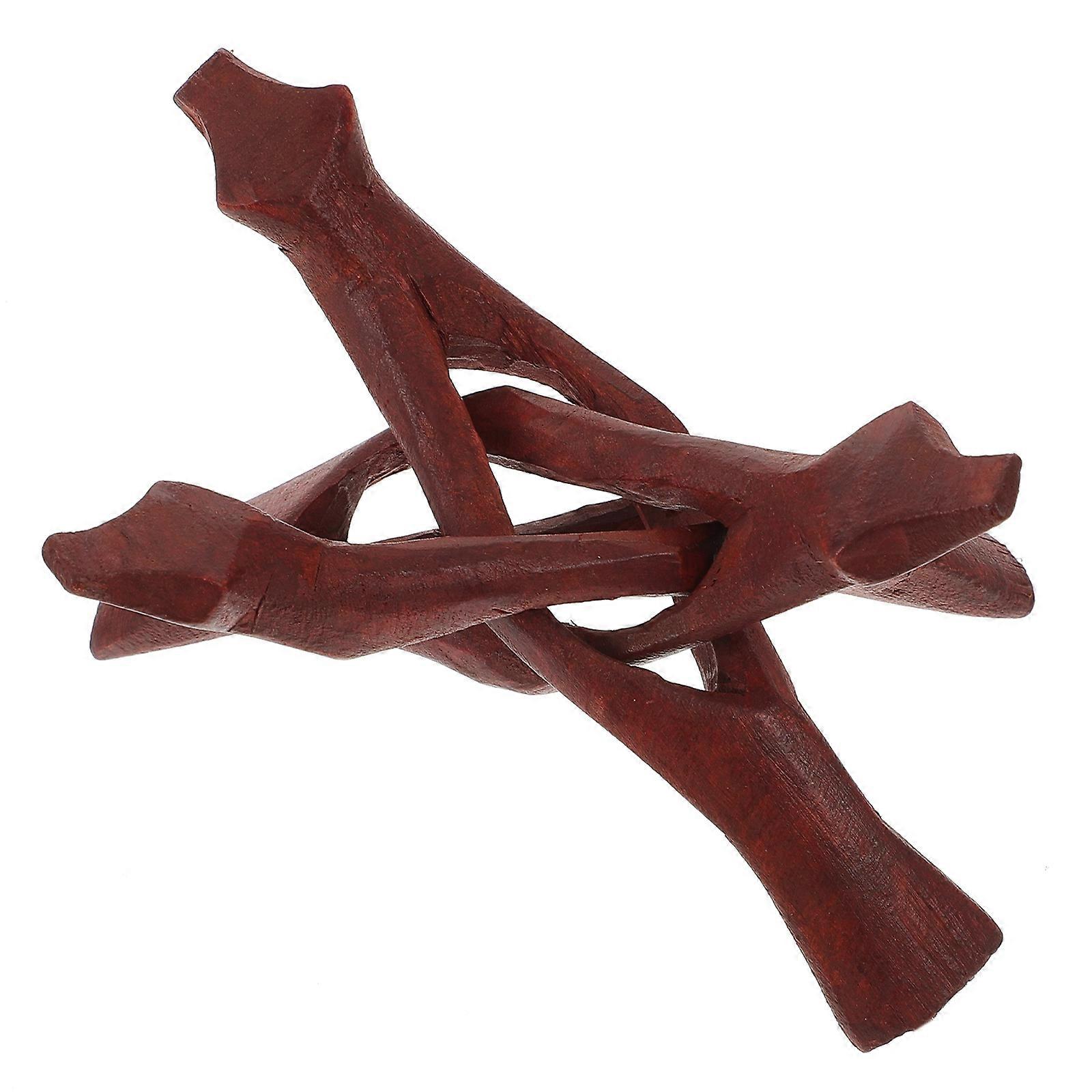 Wooden Tripod Stand for Home Use Light Brown Synthetic Material 3Piece Set