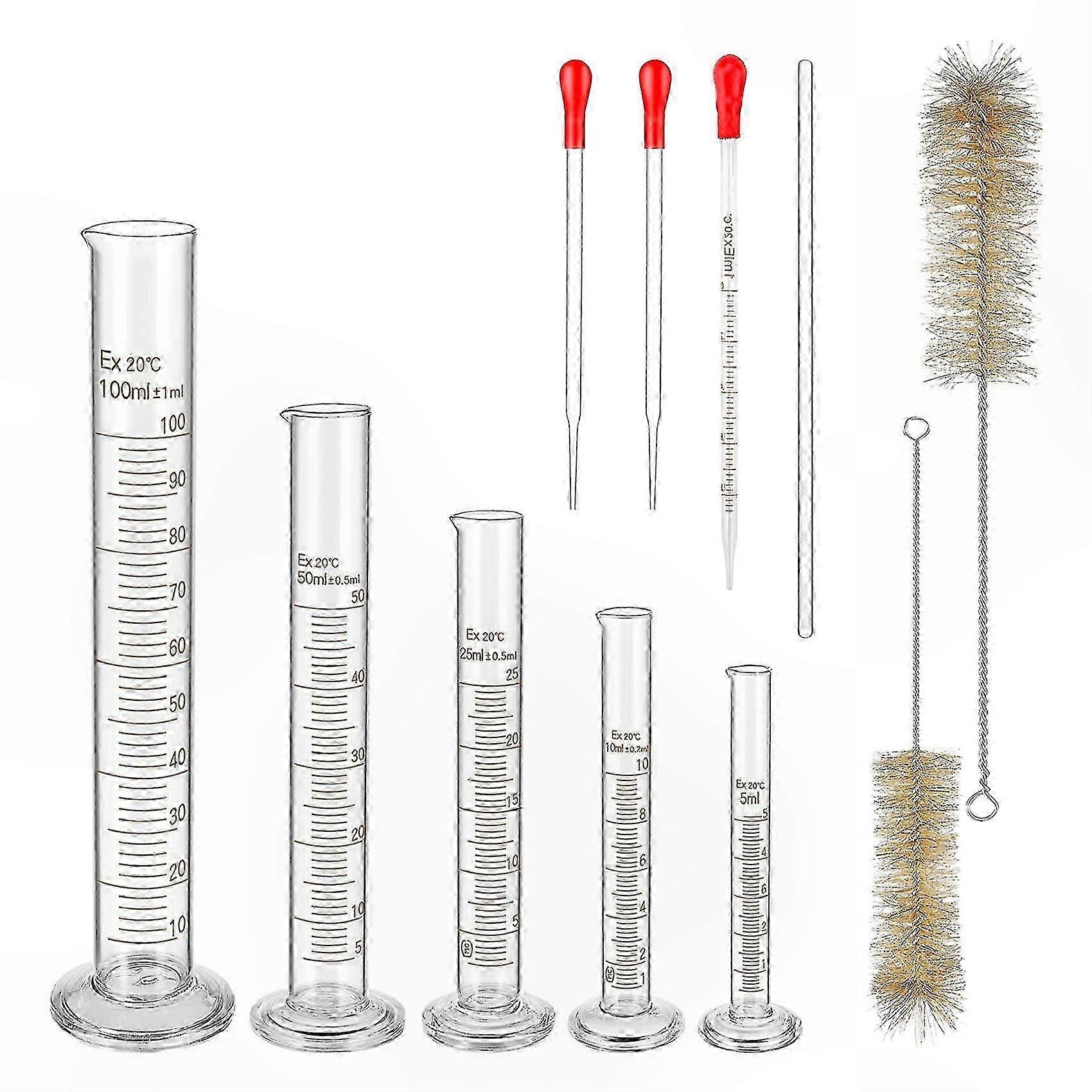Borosilicate Glass Measuring Cylinders Set with Pipettes and Brushes