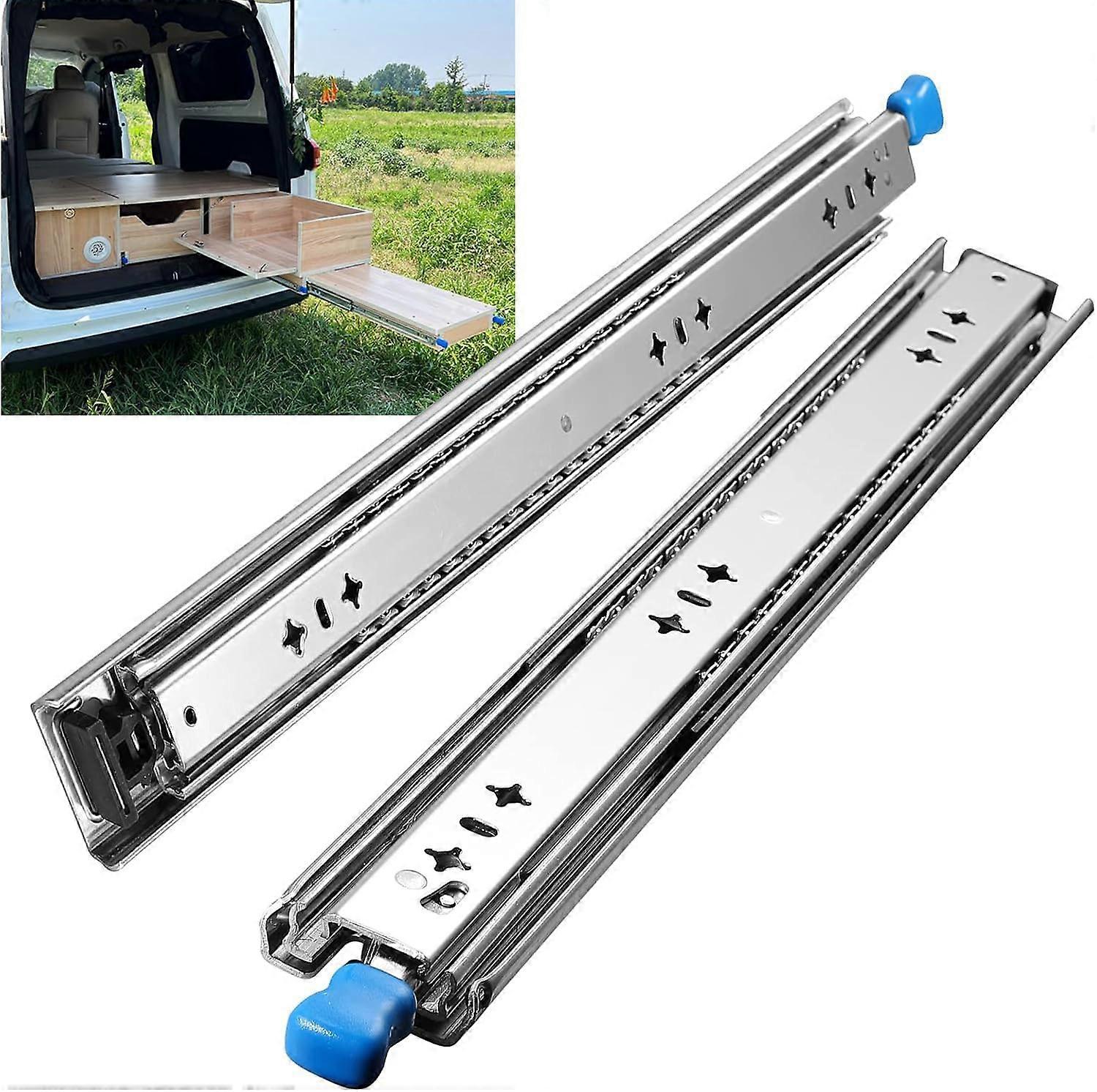 Robust 1000 mm Drawer Runners with Lock - 120 kg Load Capacity, 3-Fold Full Extension, Side Mounting, Ball Bearings