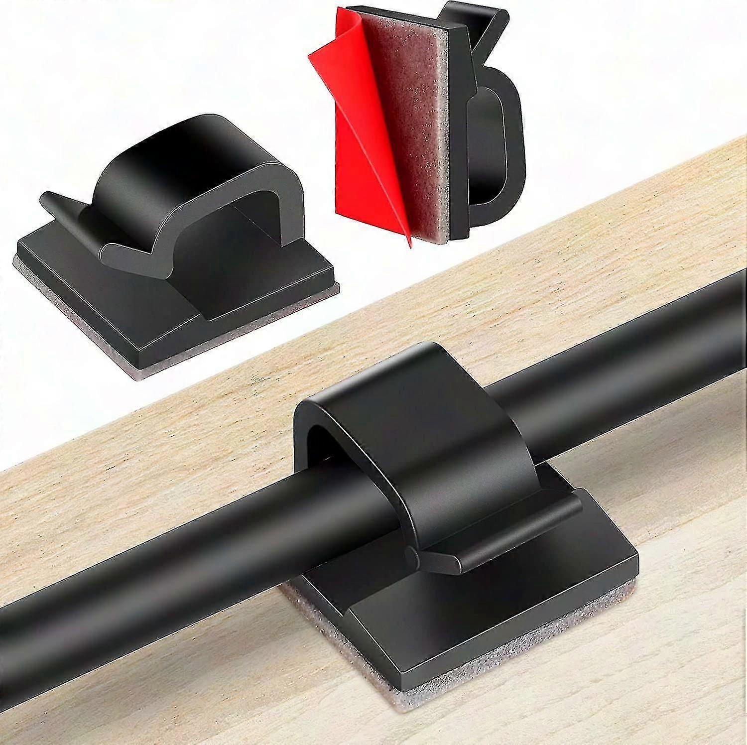 60 Pcs Adhesive Cable Clips, Upgraded Wall Wire Clips for Cable Management