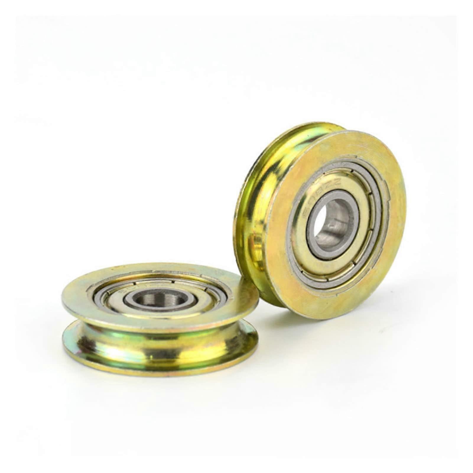 Single Pulley Block Bearing Pulley 2-Piece Set, Groove 8 x 32 x 8.3 mm, U-Type Wire Rope Guide Wheel, Rust-Proof Metal