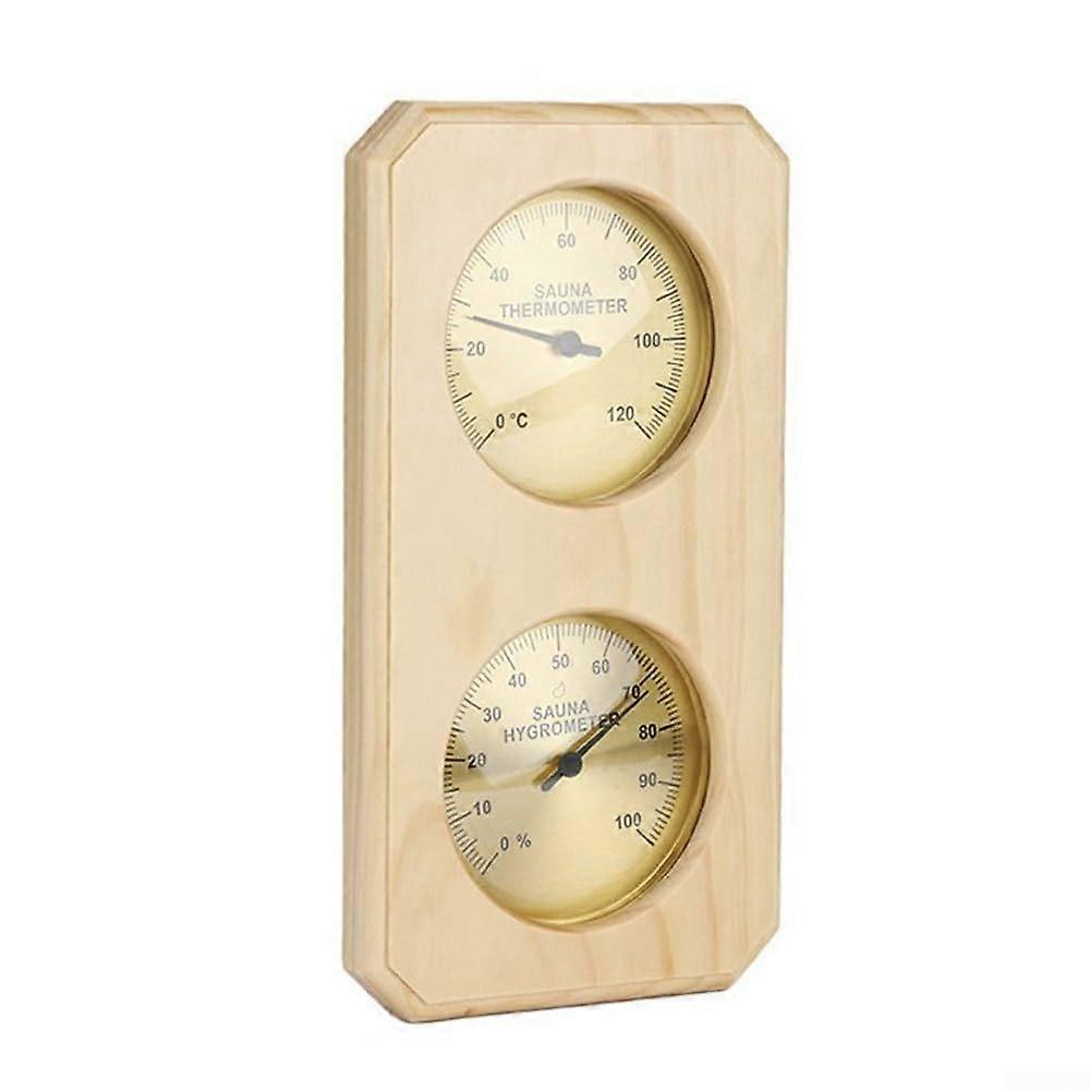 Sauna Thermometer and Hygrometer 2 in 1 Wooden Wall Mounted High Accuracy Dual Display Thermo-Hygrometer