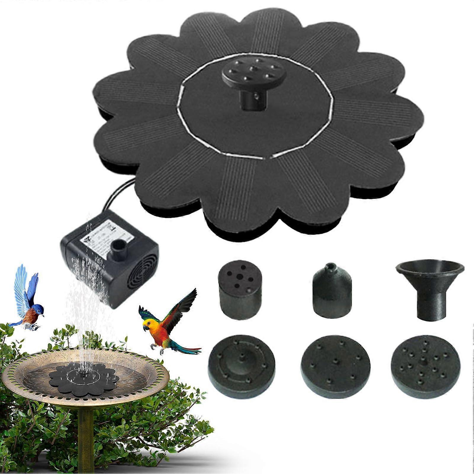 Solar Bird Bath Fountain with Silent Waterfall Feature for Garden Yard Patio Pond Deck