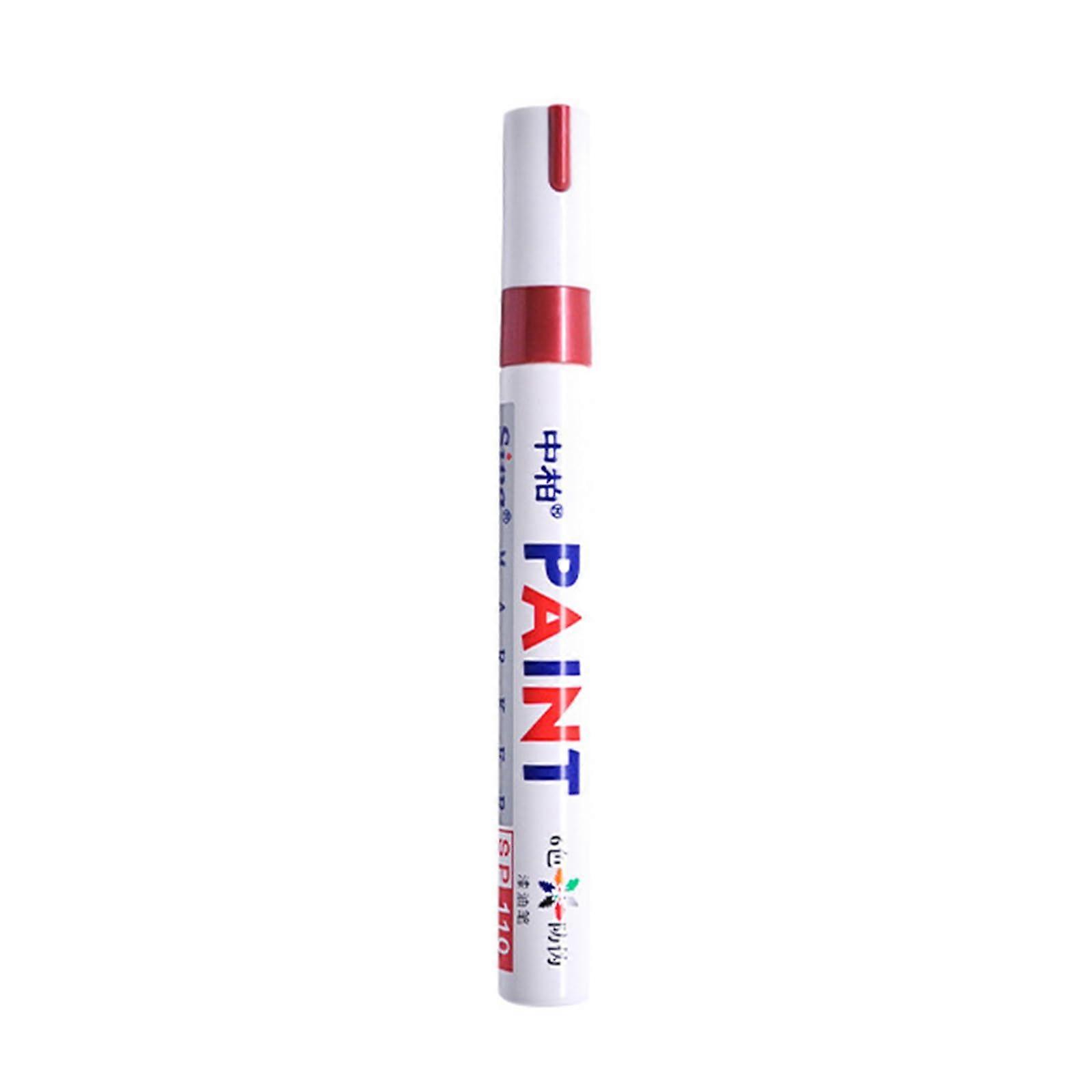 Paint Marker Fine Point Tip Weatherproof Pen For Repairs Metallic Red Dries Quickly 1 Pc