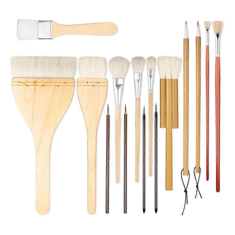 15pcs Ceramic Brushes for Glazing Ceramic Brush Set