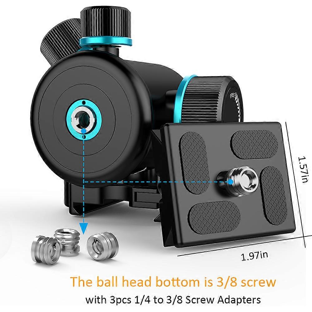 Andoer TB81X Tripod Ball Head 360 Degree Rotating Panoramic Ballhead  for Tripod Monopod Slider DSLR Camera with 3Pcs 1/4
