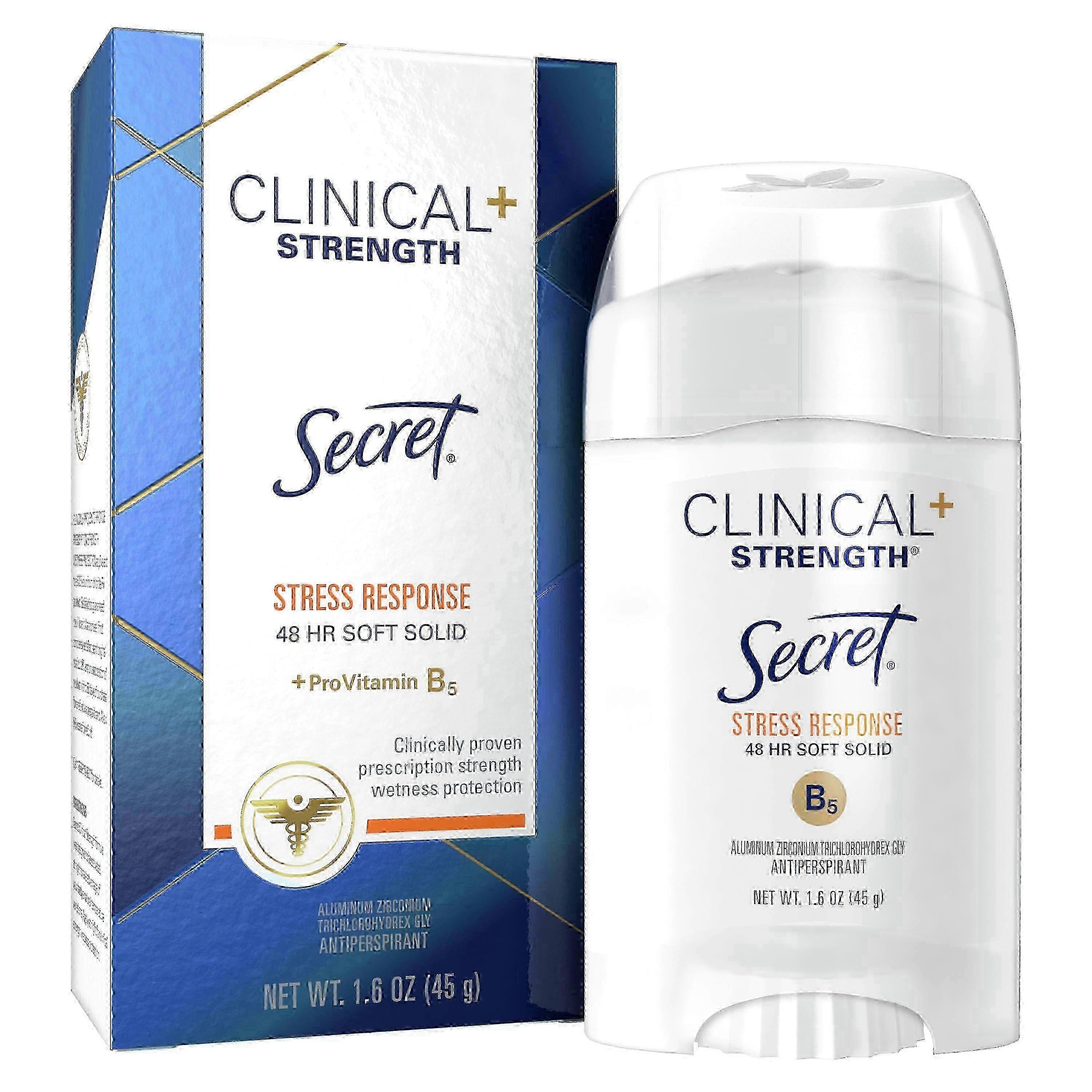 Secret Clinical Strength Antiperspirant Deodorant Soft Solid, Stress Response, 1.6 Oz