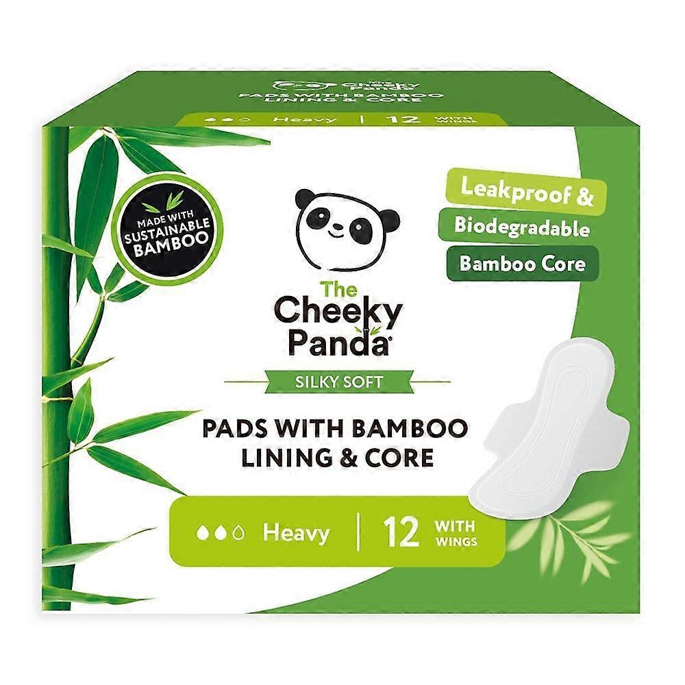 Cheeky Panda Serviettes hygiéniques biodégradables en bambou avec doublure et âme épaisse, lot de 4 (12 unités).