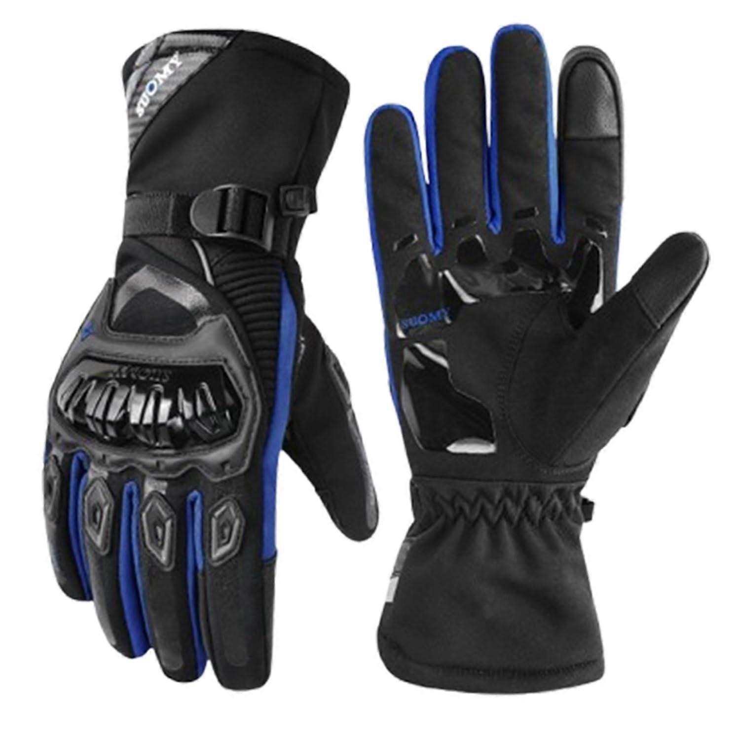 Insulated Weatherproof Motorcycle Gloves Winter Waterproof Warm Riding Protection Unisex for Model X Large Blue