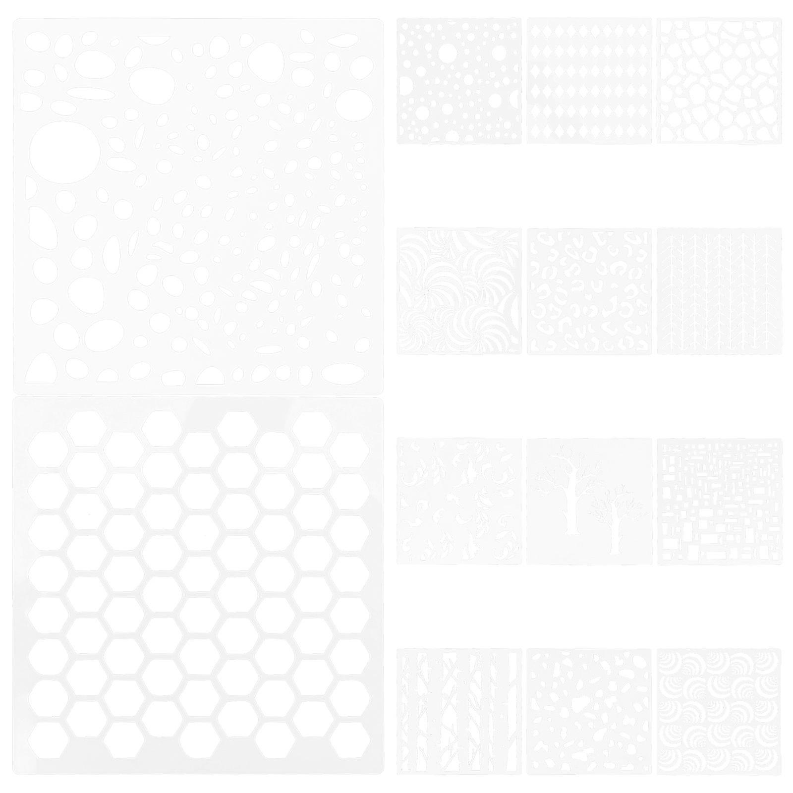 14 Piece Reusable Drawing Templates Stencils for Painting – Durable Lightweight Plant Patterns for Wall & Furniture Decor, DIY Art & Craft Tools