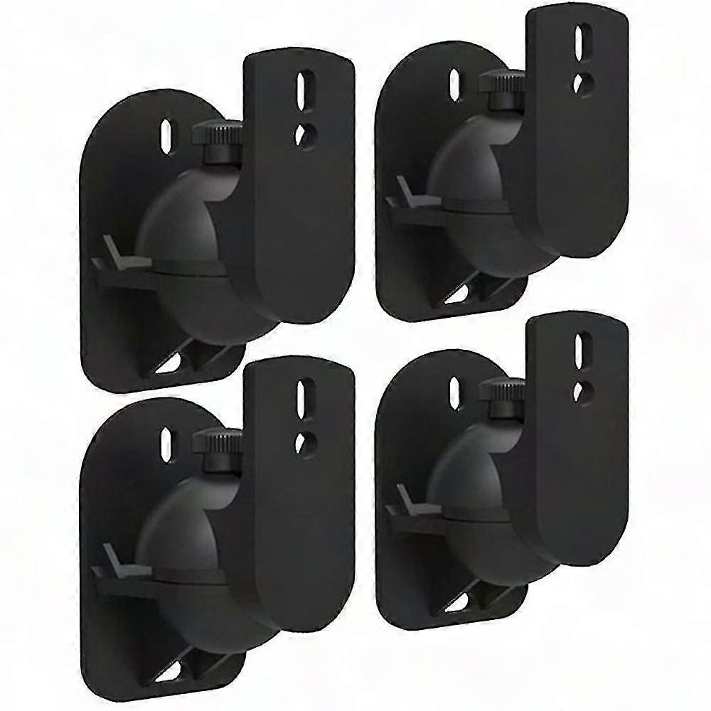 4pcs Universal Speaker Wall Mount Bracket, Adjustable Swivel Tilt Angle Ceiling Stand Clamp