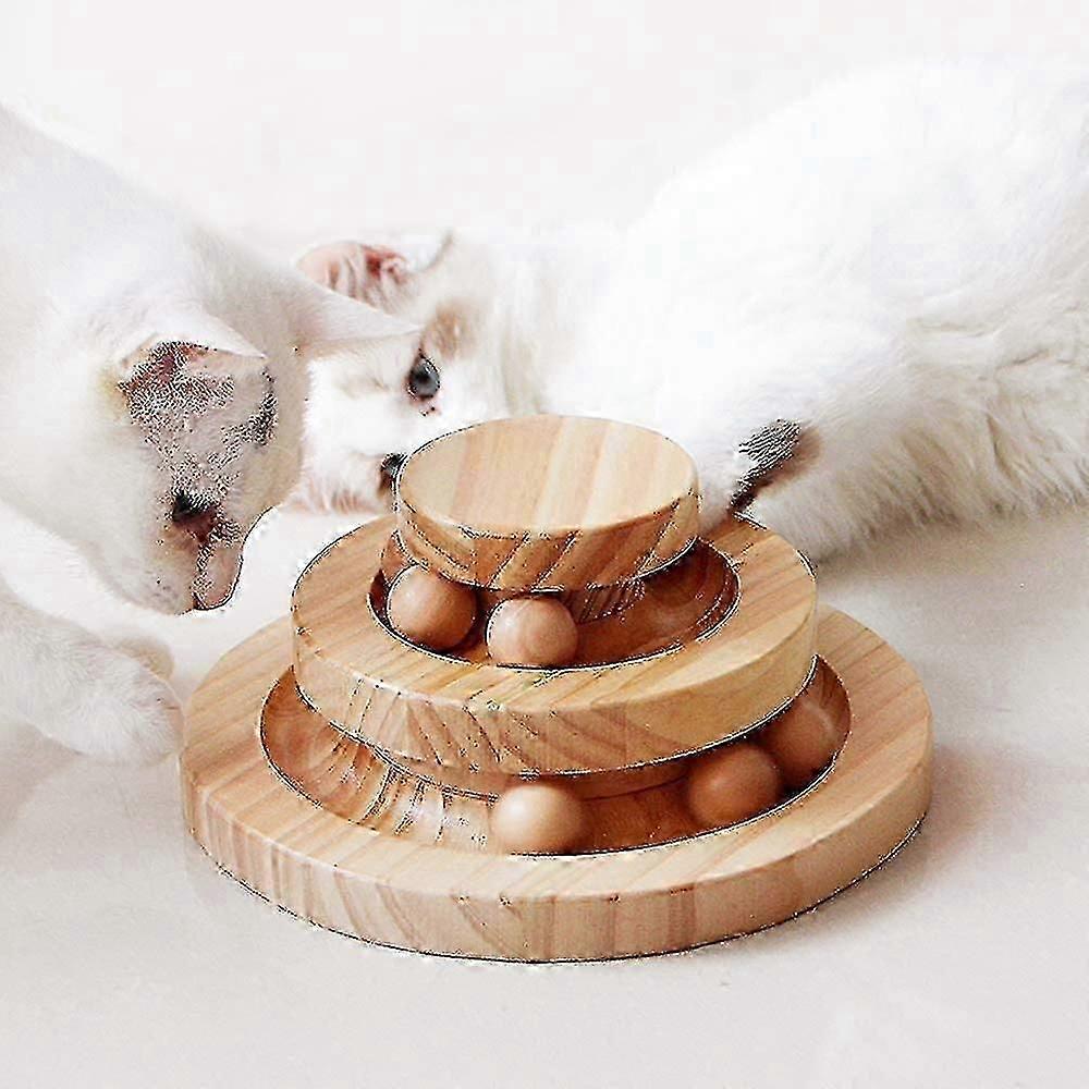 Funny Cat Roller Toy - Double Layer Ball Track Turntable for Kitties