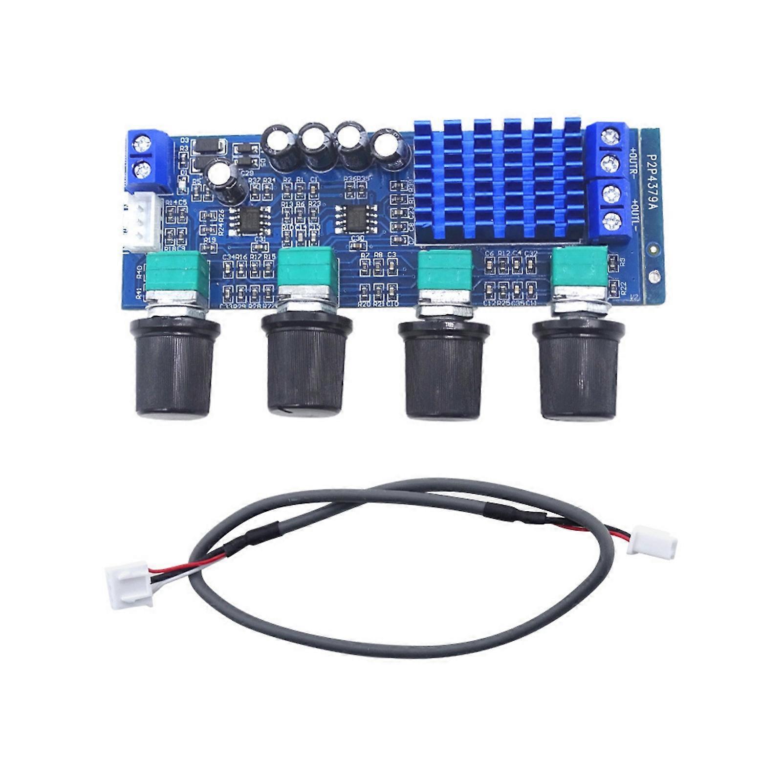 80WX2 Double Channel Digital Power Sound Amplifier Board TPA3116D2 12-24V Power Amplifier Module for Home Theater Multicolor