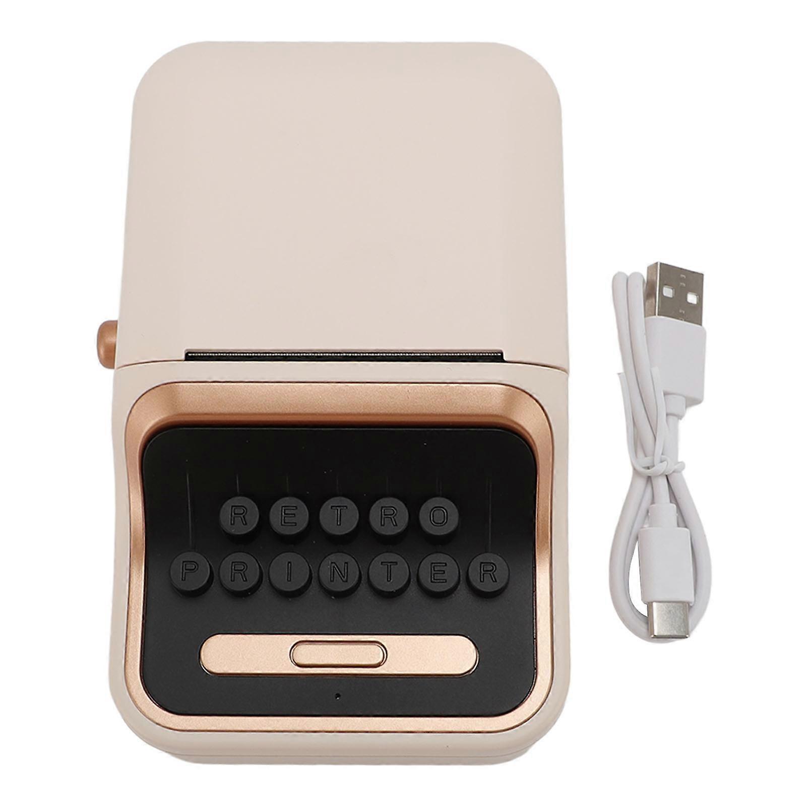 Portable Bluetooth Thermal Label Printer 30-52mm Vintage Style for Office Business Home Use Fast Printing Compact Design