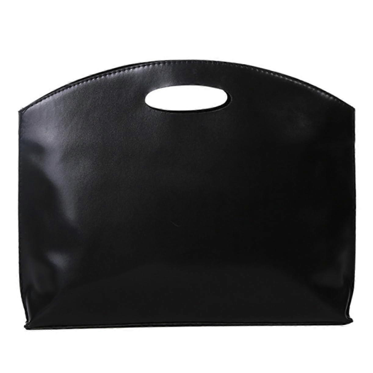 Vintage Business Briefcase Large Capacity PU Leather Handbag Stylish Black Portfolio Bag for Professionals