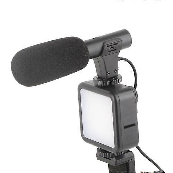 Professional live video mobile phone photography set with fill light microphone stand