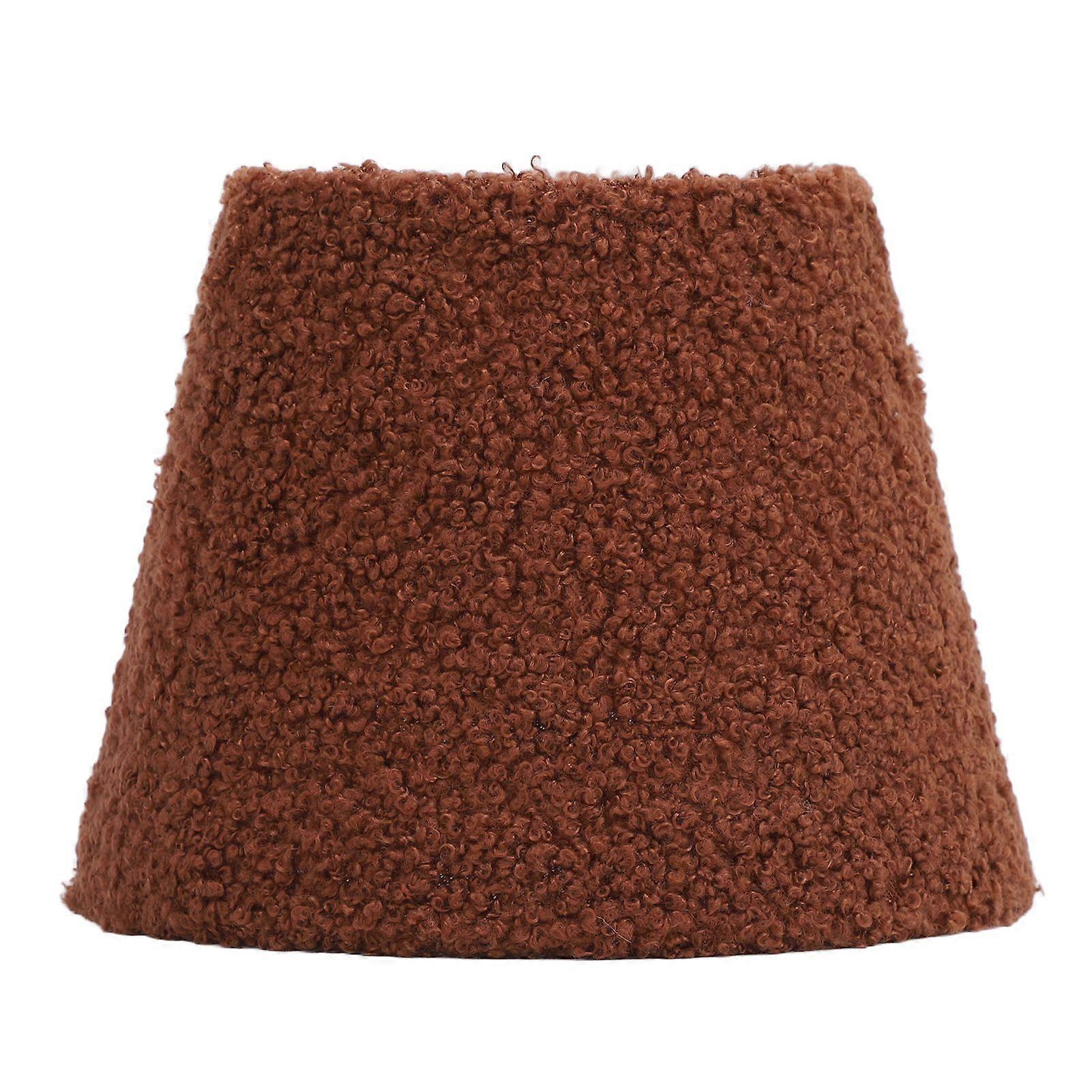 Plush Cloth Lamp Shade Replacement Decorative Soft Comfortable Cone Round Lamp Shade for E27 E14 Table Lamp Brown
