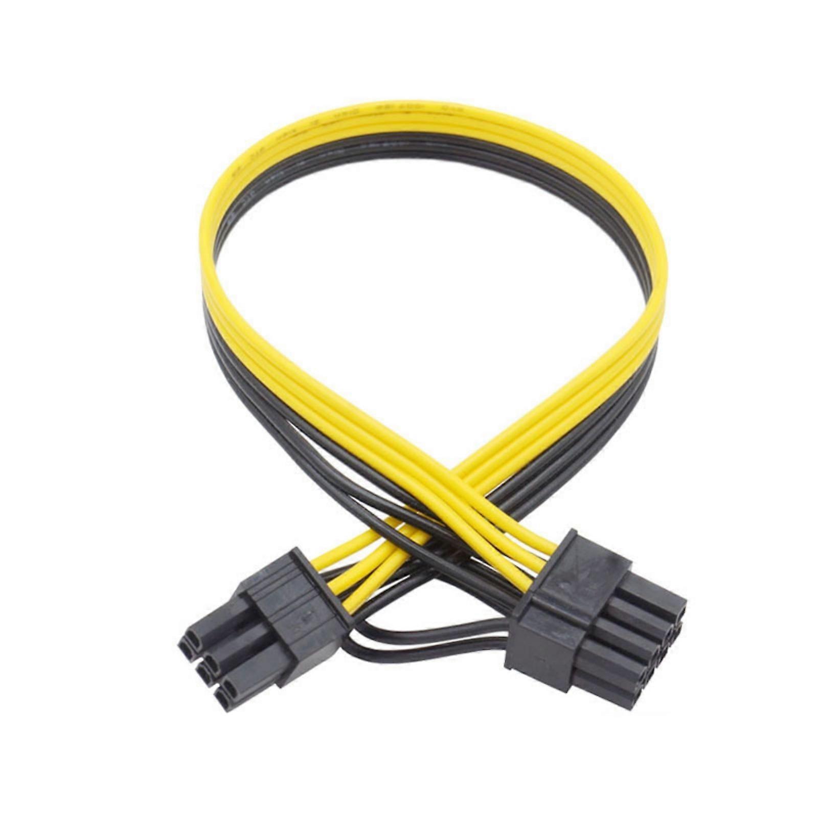 6+2 Pin GPU Power Supply Cable With 18AWG Coppered Wire And Heat Resistant PVC Coating  22cm