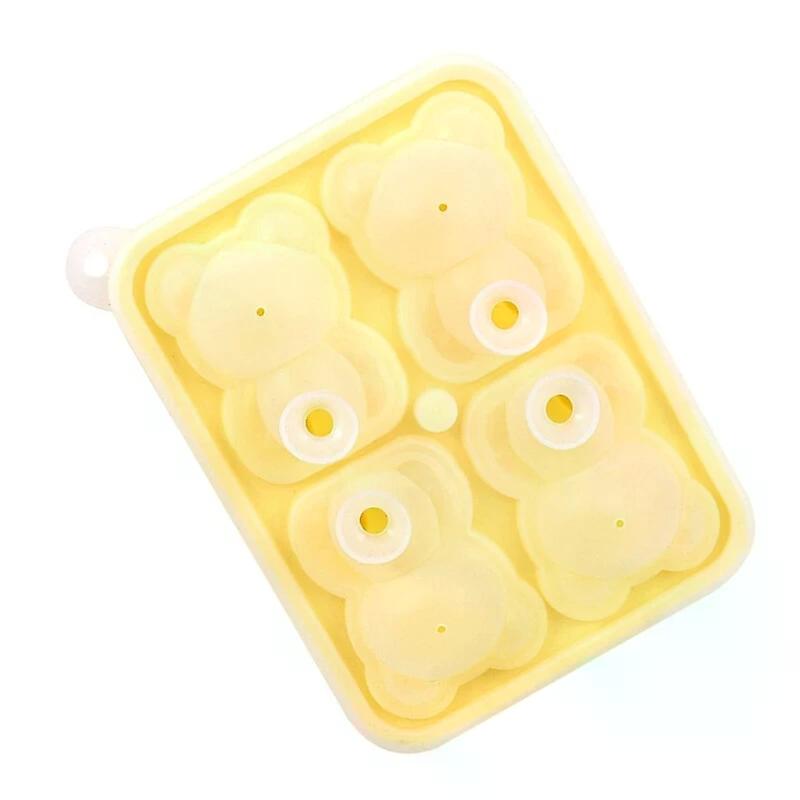Ice Cube Tray, Bear Shape Silicone Ice Moulds, 2pcs Flexible Ice Maker Tool