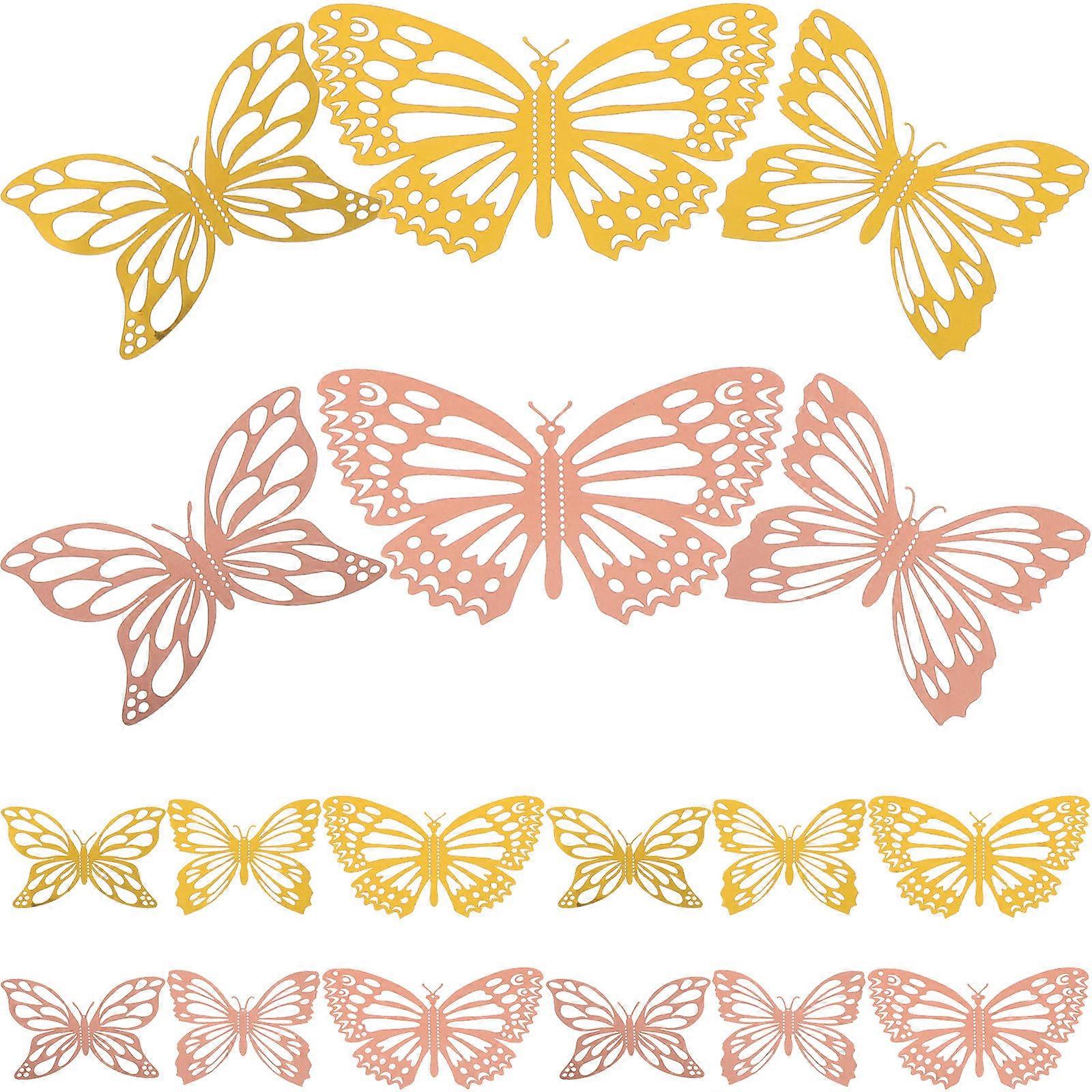 48Pcs Assorted Color Paper Butterflies Wall Decals for Decor with 3D Effect 4 to 6 Inches