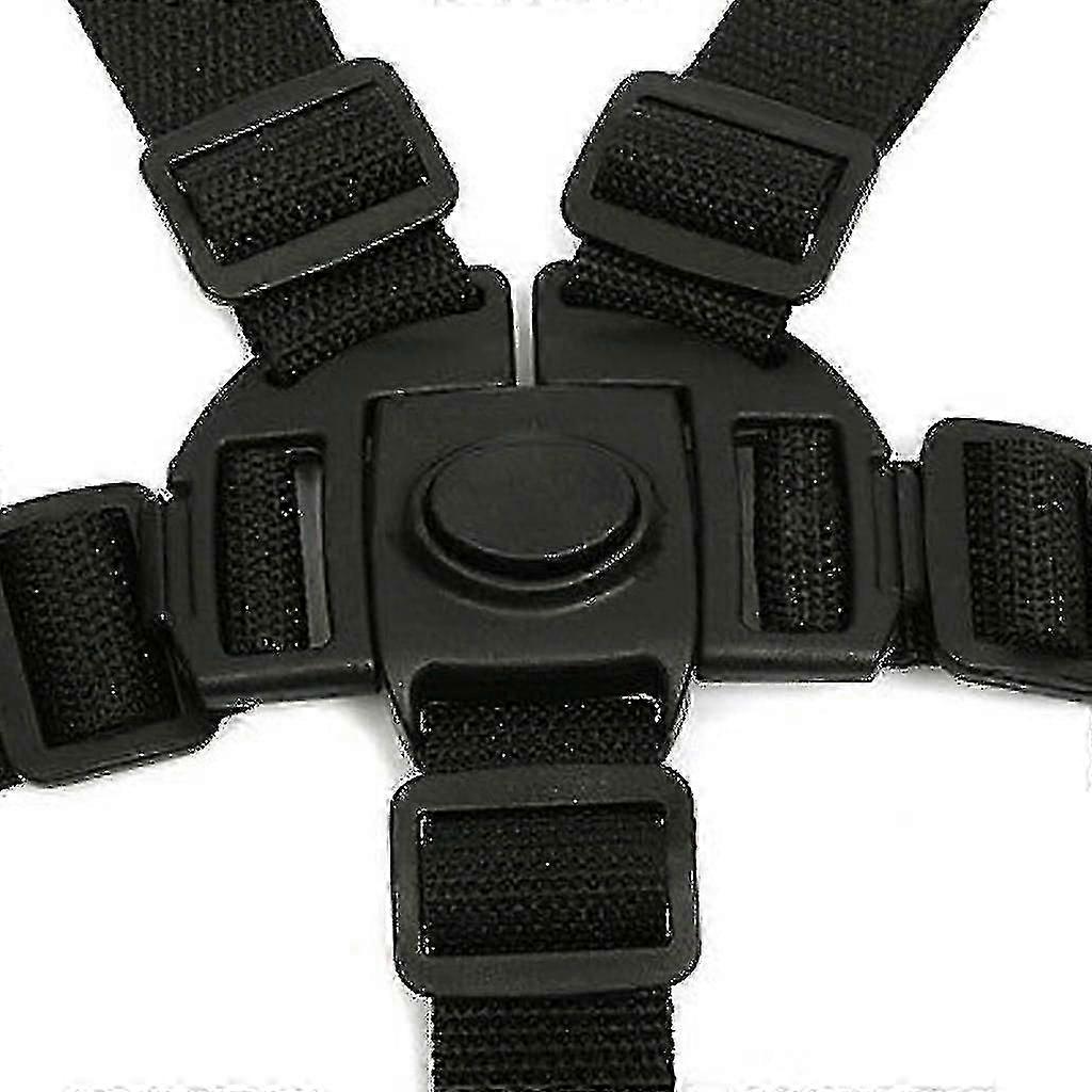 5 Point Child Safety Belt, Adjustable Rotating Hook Baby Safety Belt For Pushchair Highchair Pushchair Buggy (black)