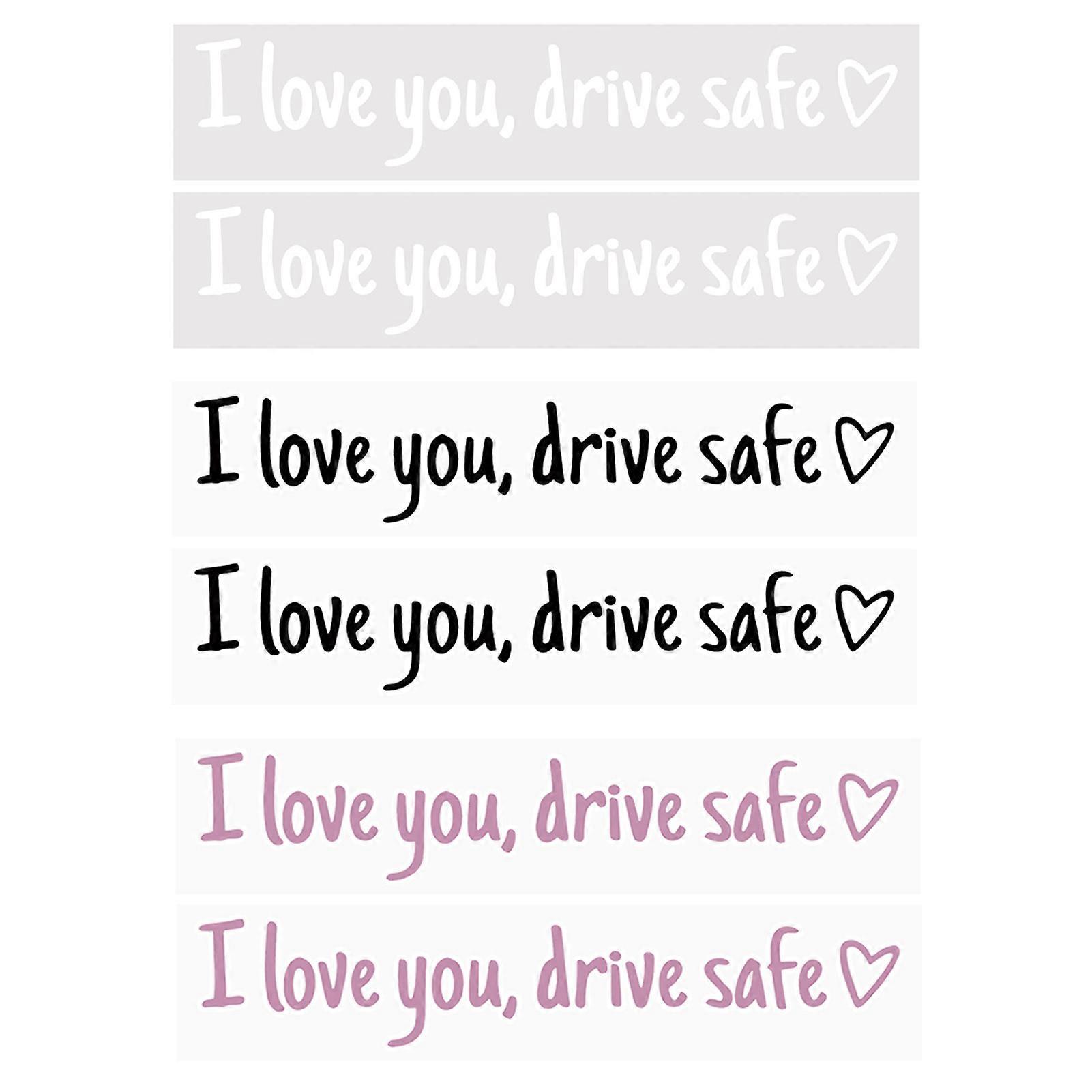 I Love You Drive Safe Car Sticker Waterproof Rear View Mirror Stickers for Daily Commute
