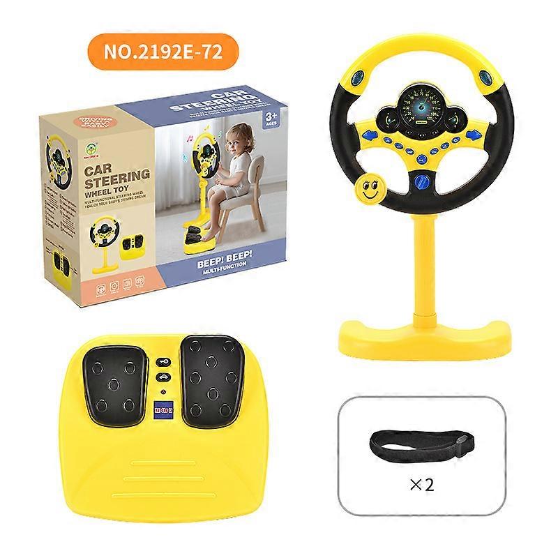 Kids Interactive Steering Wheel Toy with Sound & Light Effects, Educational Car Simulator for Children Ages 3-12 Years