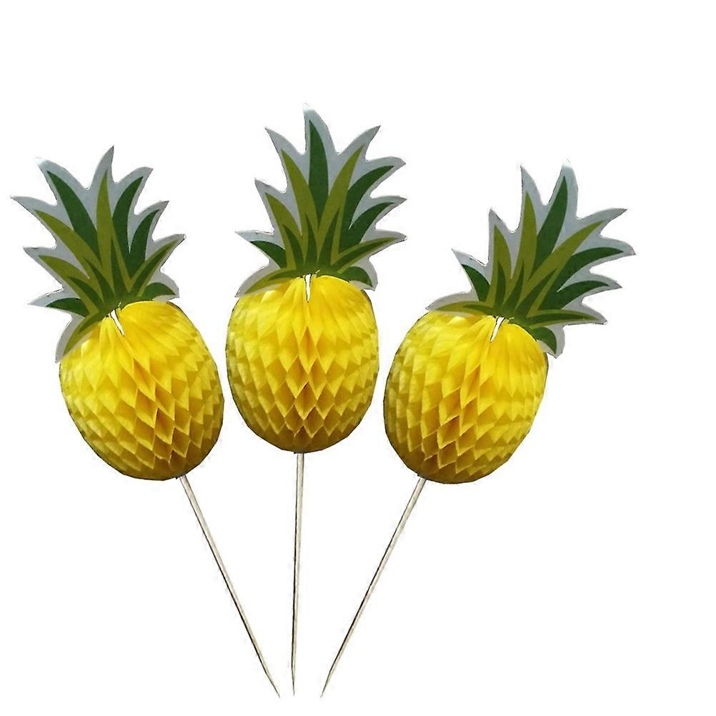 Pineapple Cupcake Picks Toothpicks for Cake Decoration 100Pcs Multi Color