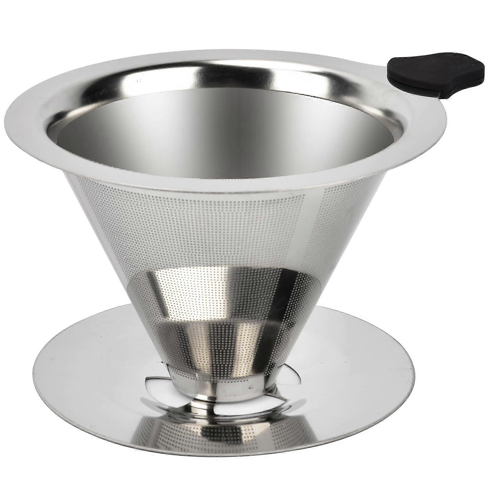 Pour Over Coffee Dripper Stainless Steel Reusable Filter Paperless Cone Coffee Maker Dripper for 1-2 Cup