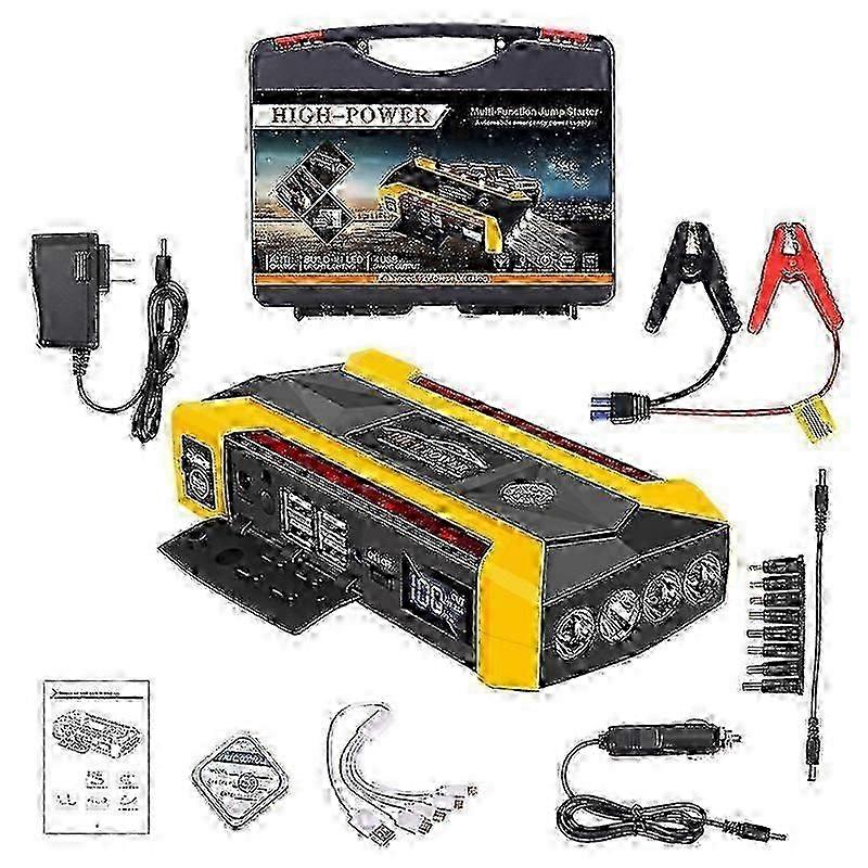 30000mah Portable Car Battery Booster Charger with Mobile Power Function - Emergency Vehicle Starter Pack 2000a Peak Current