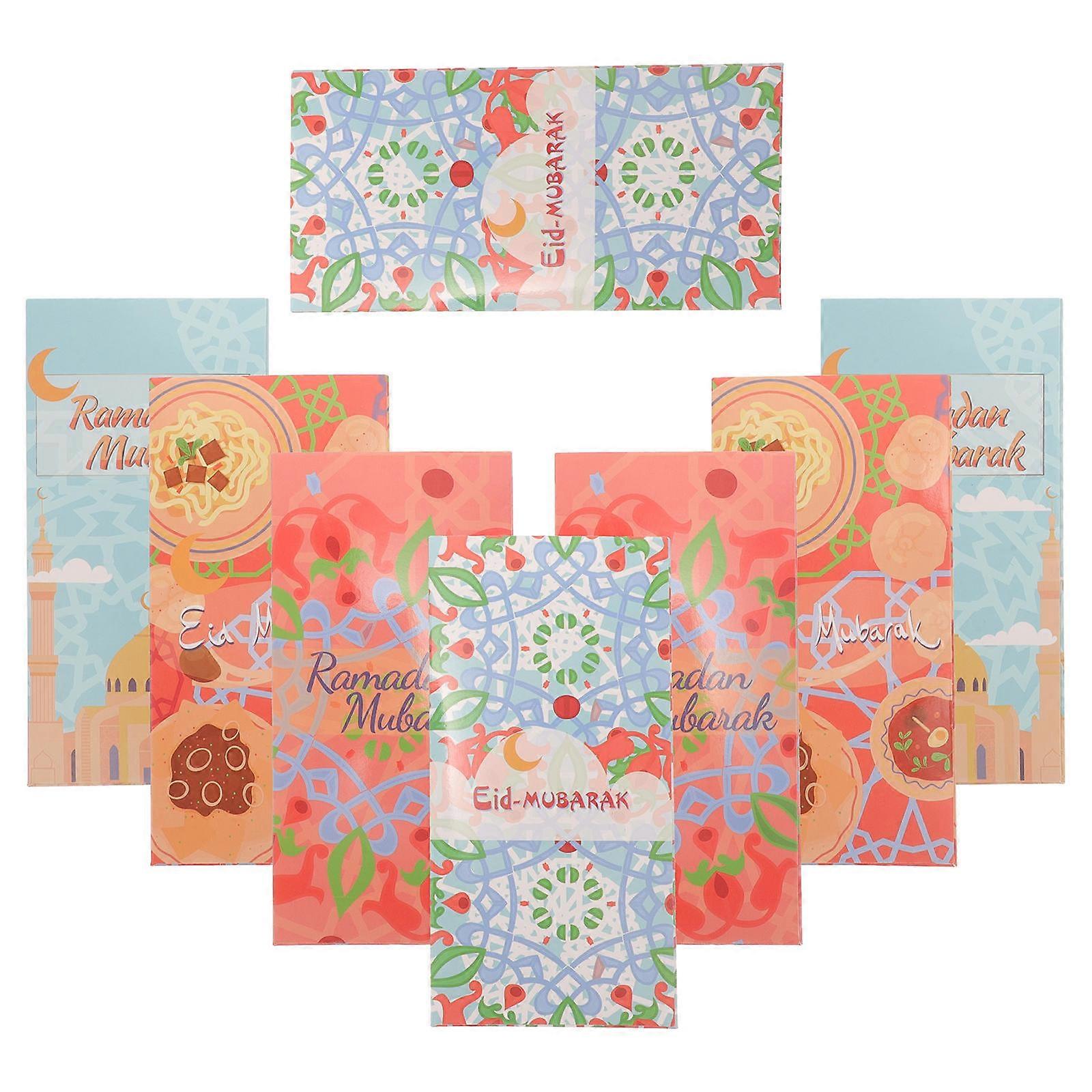 Mubarak Money Envelopes Multicolor Paper Decorative Effect Eid Mubarak 8Pcs