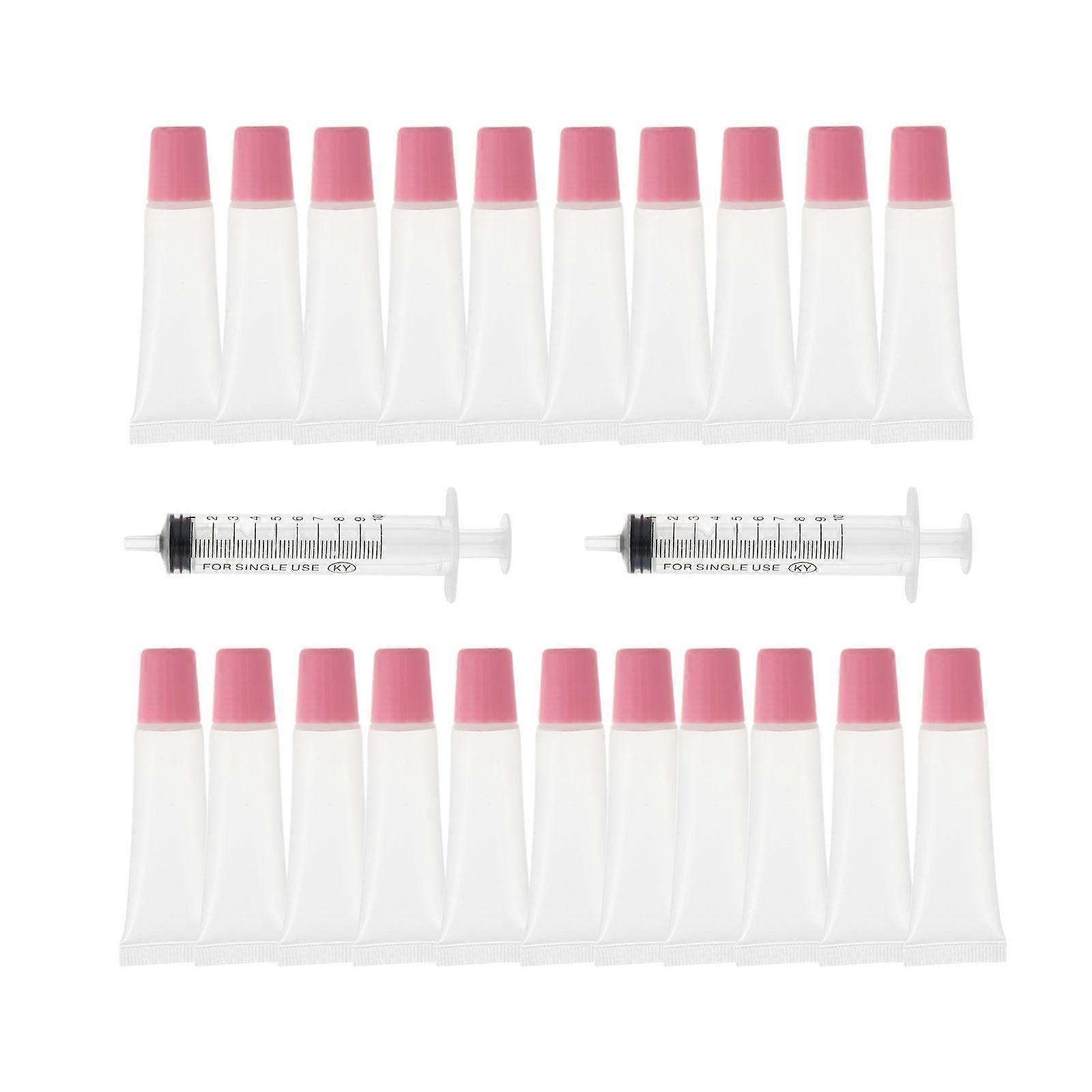 Lip Balm Bottles for Storage Use 40Pcs 10ml Pink Empty Lip Gloss Tubes