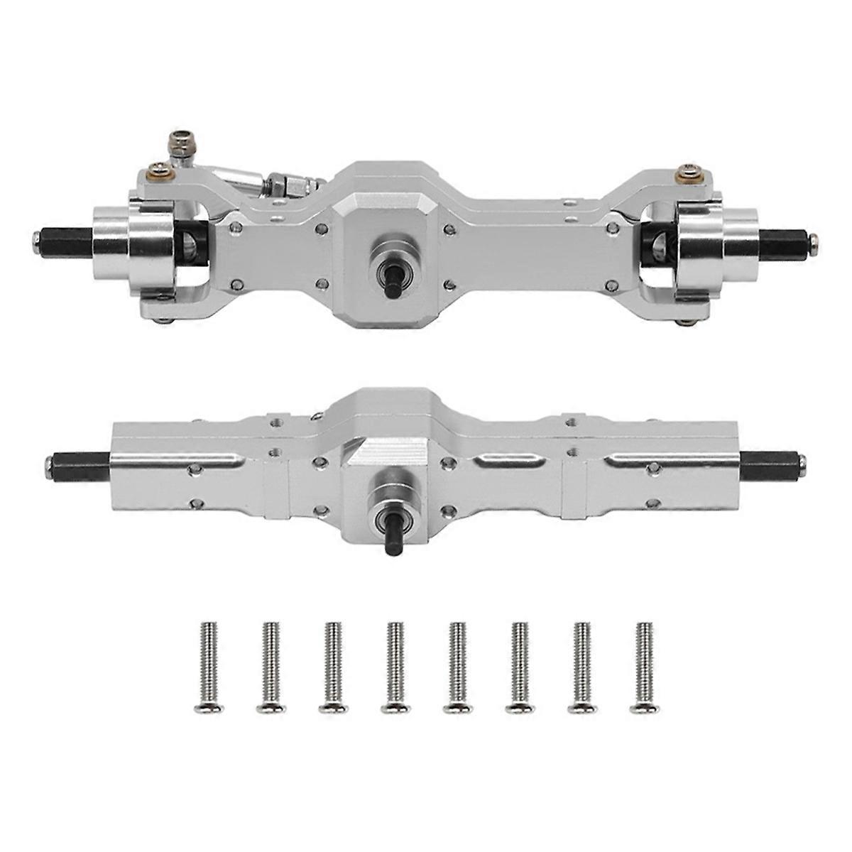 RC Car Metal Front and Rear Axle Assembly Kit for C14 C24 Silver