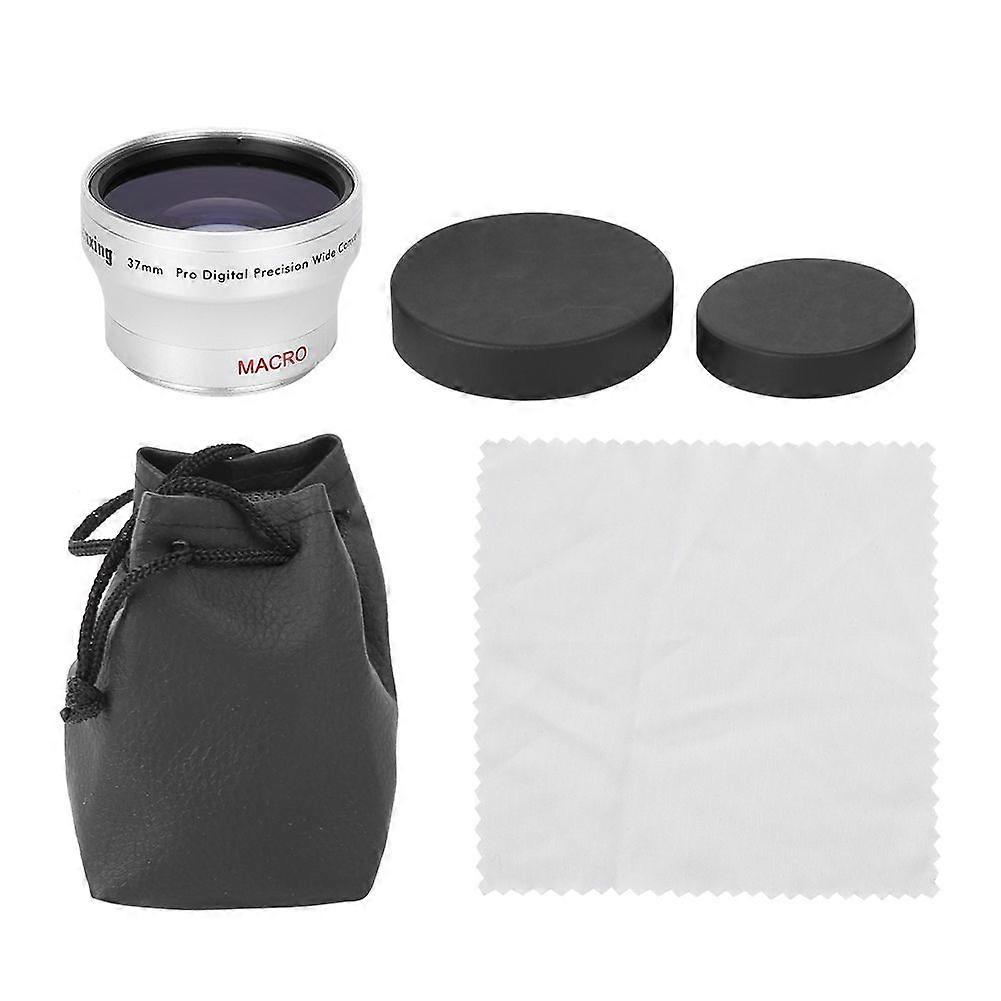 0.45X Silver Optical Glass Camera Wide Angle Magnification Additional Lens for 37mm Camera Lenses