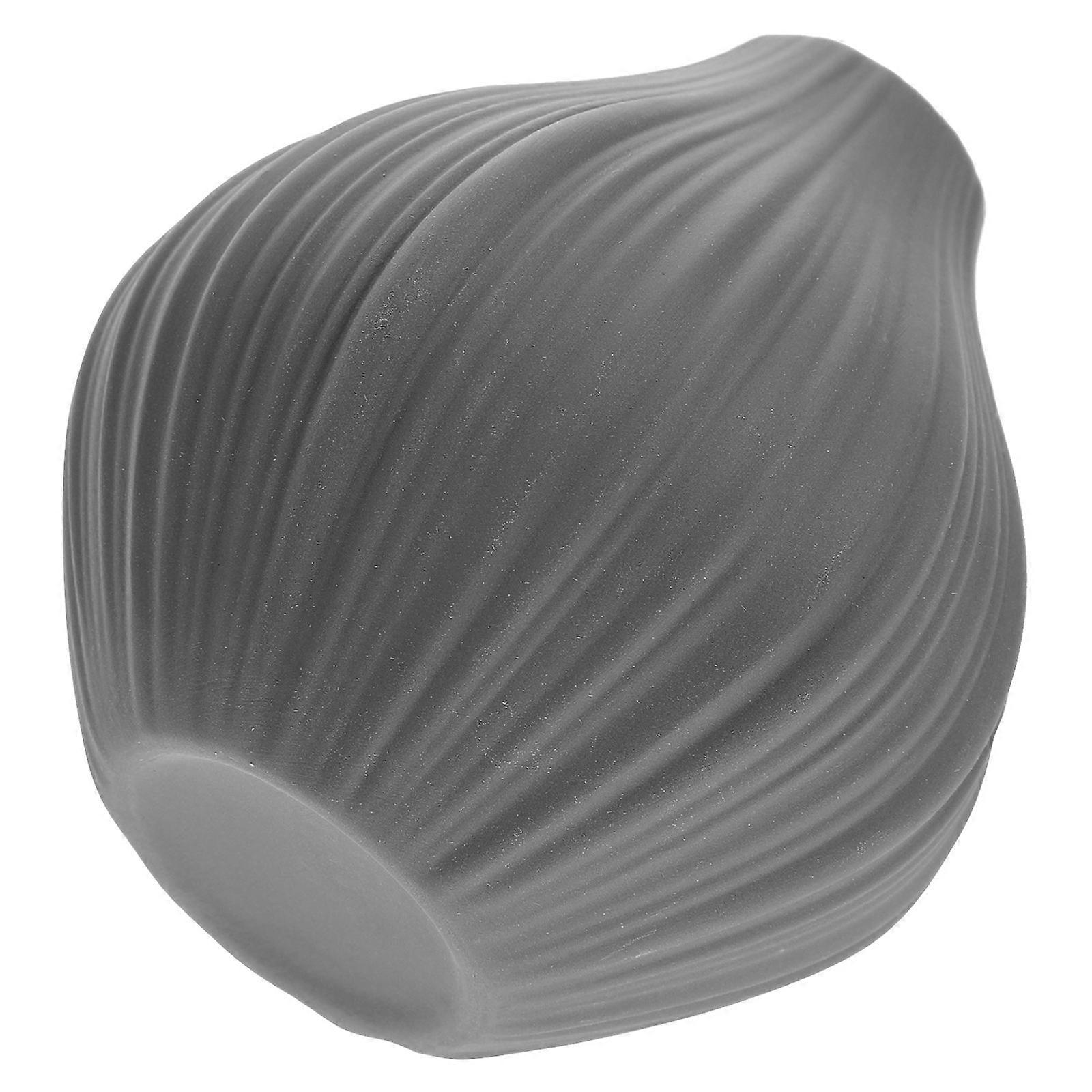 1Pcs Mini Ceramic Flower Vase for Home Use Grey Simple Desktop Decoration