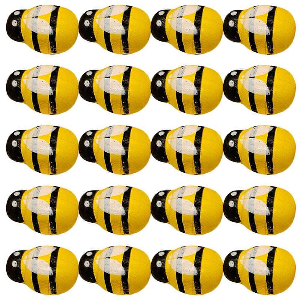 Wooden Bee Crafts Bee Ornaments for Wreath DIY 24Pcs Collection