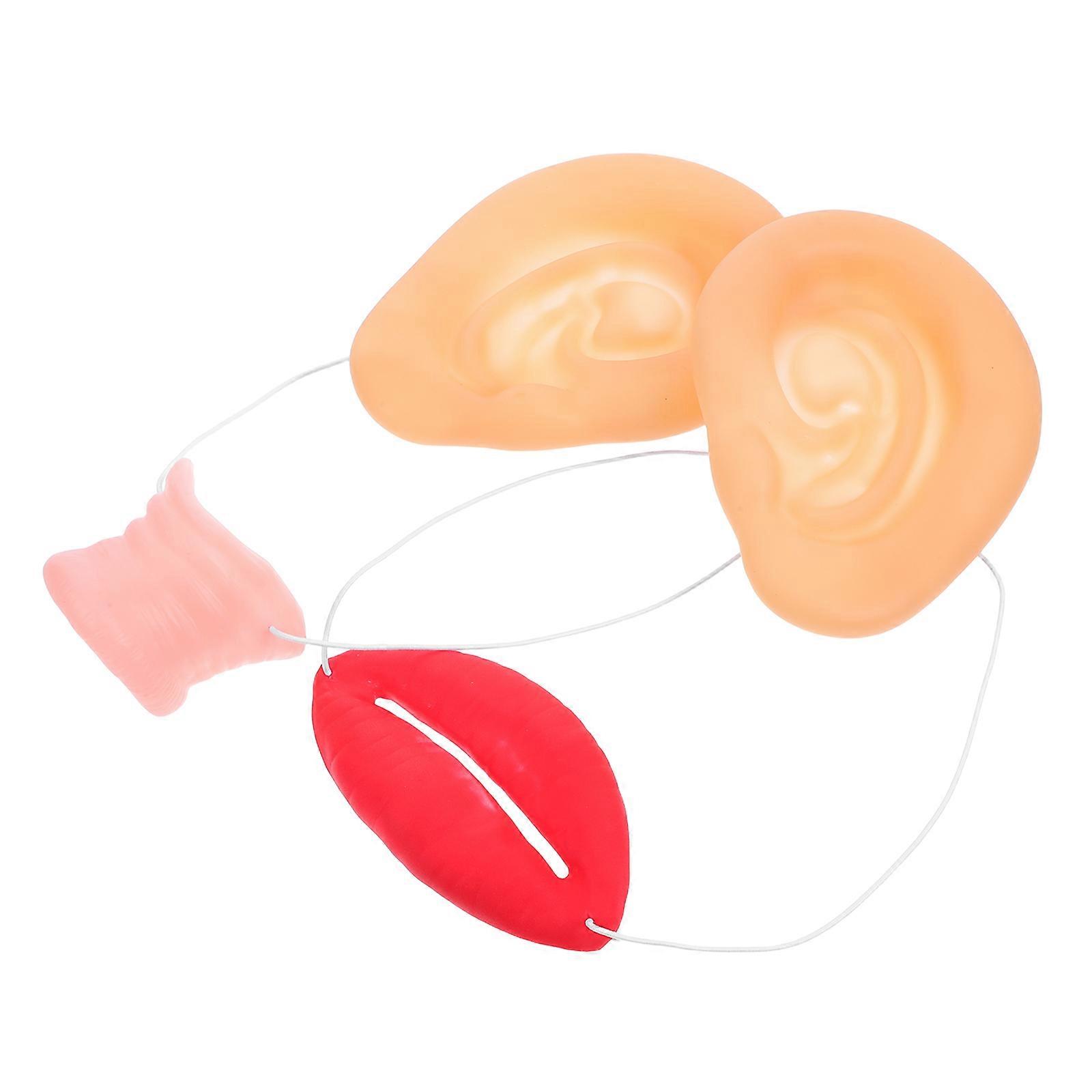 Pig Halloween Party Props 2Sets with Soft Latex Nose and Ears Costume