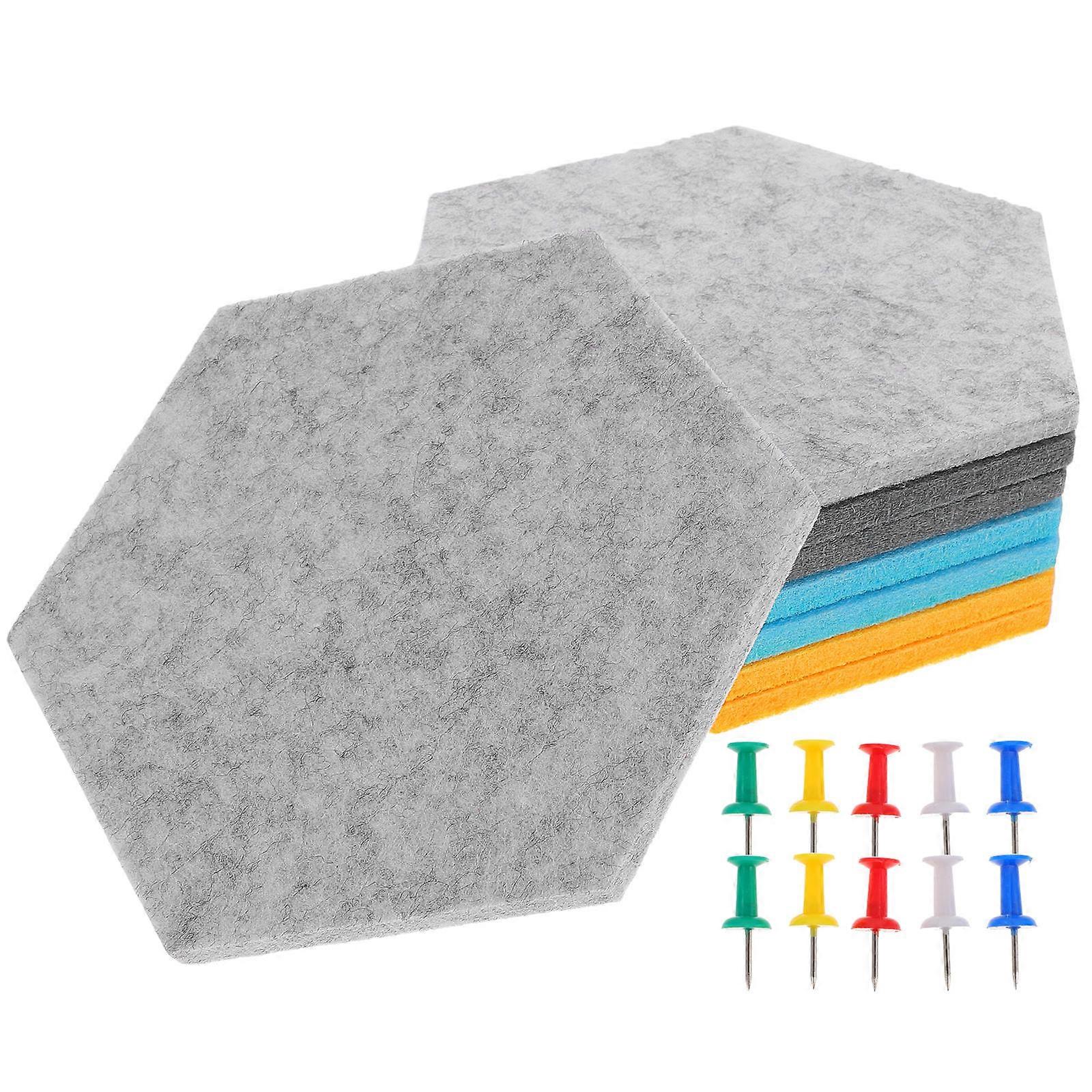 24Pcs Felt Pin Board Hexagon Wall-Mounted Memo Board for Home Use