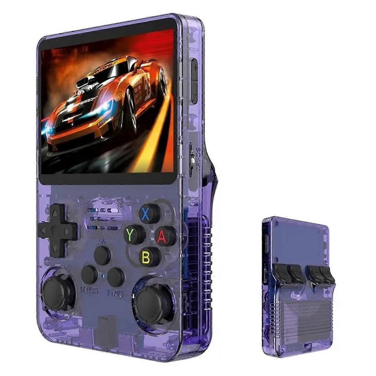 3pc R36s 3.5" HD Retro Handheld Game Console with 128G Card - Purple