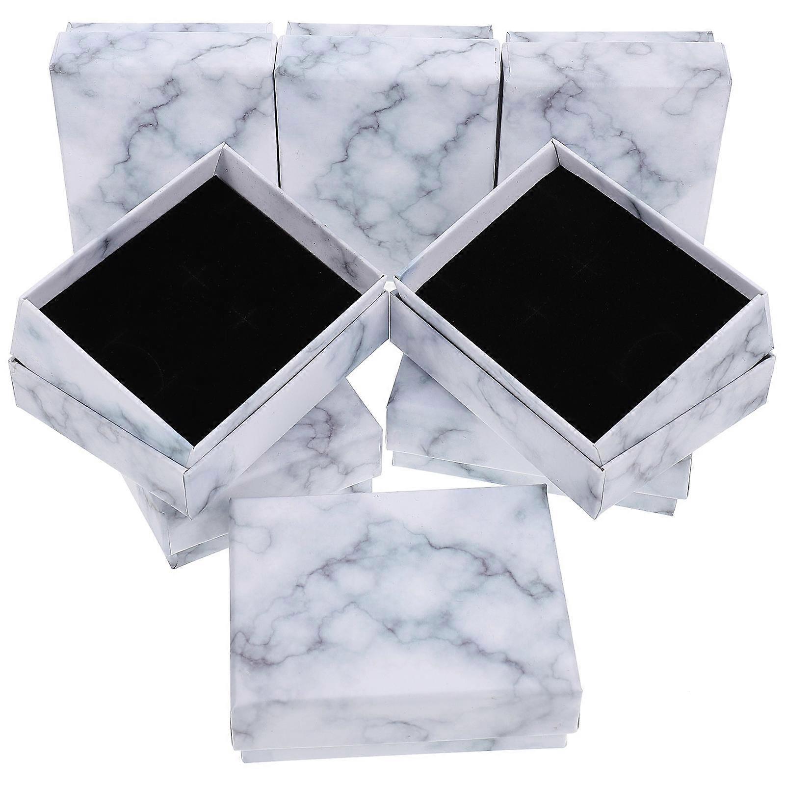 Marble Pattern Jewelry Packaging Boxes for Storage 8Pcs Paper Storage Cases
