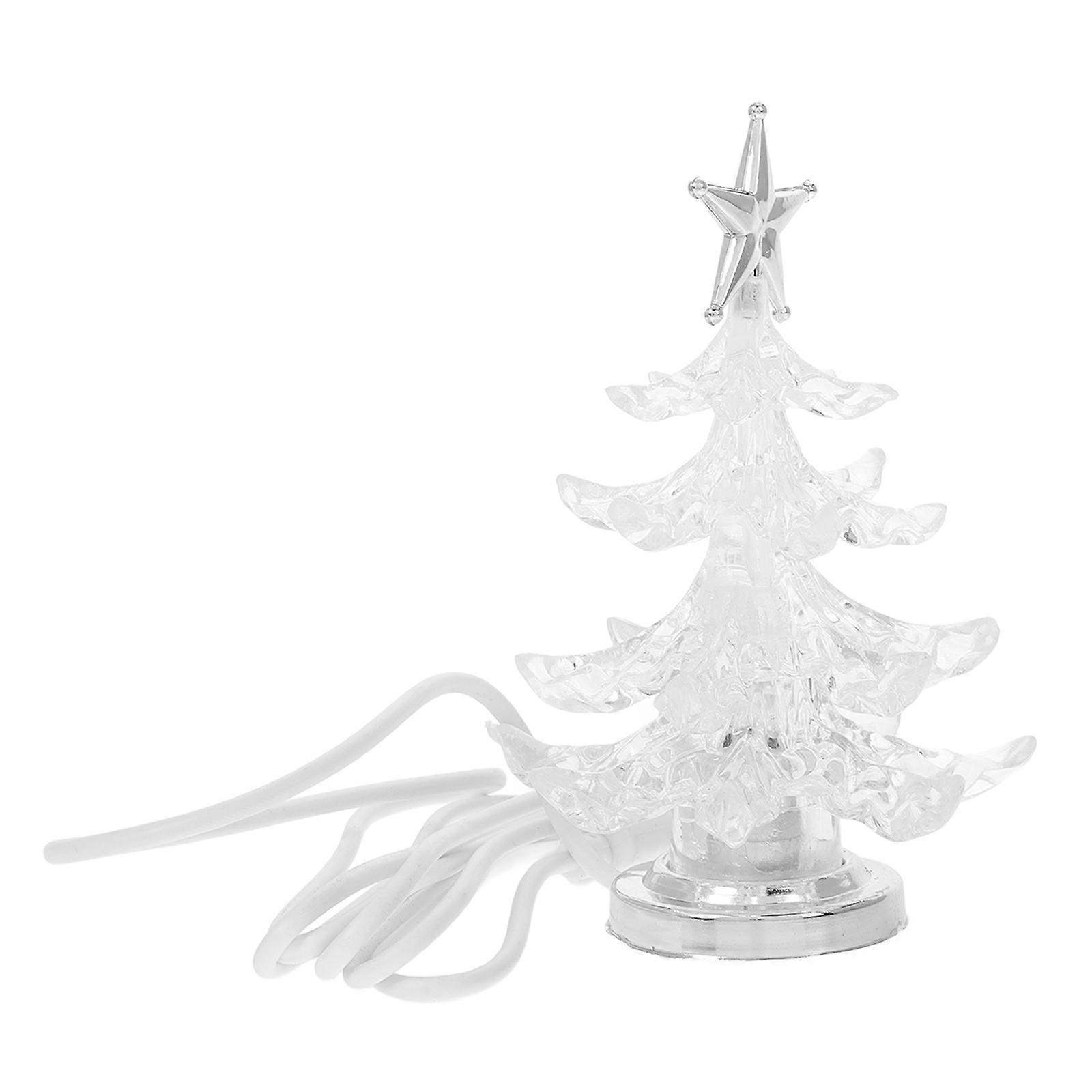 Christmas Tree LED Night Light for Home Decor 7Pcs Silver USB
