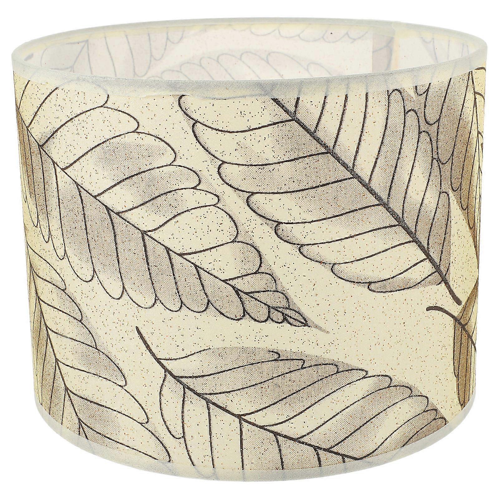 Beige Leaves Print Lamp Shade Replacement Ideal For Decorative Table Lamp Study Room 1Set