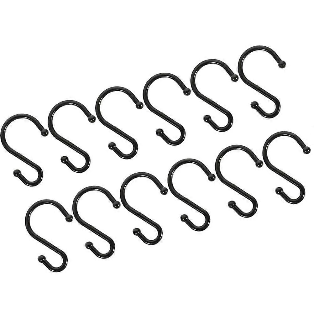 Hooks Shower Curtain Hooks for Bathroom Use 48Pcs Black Metal