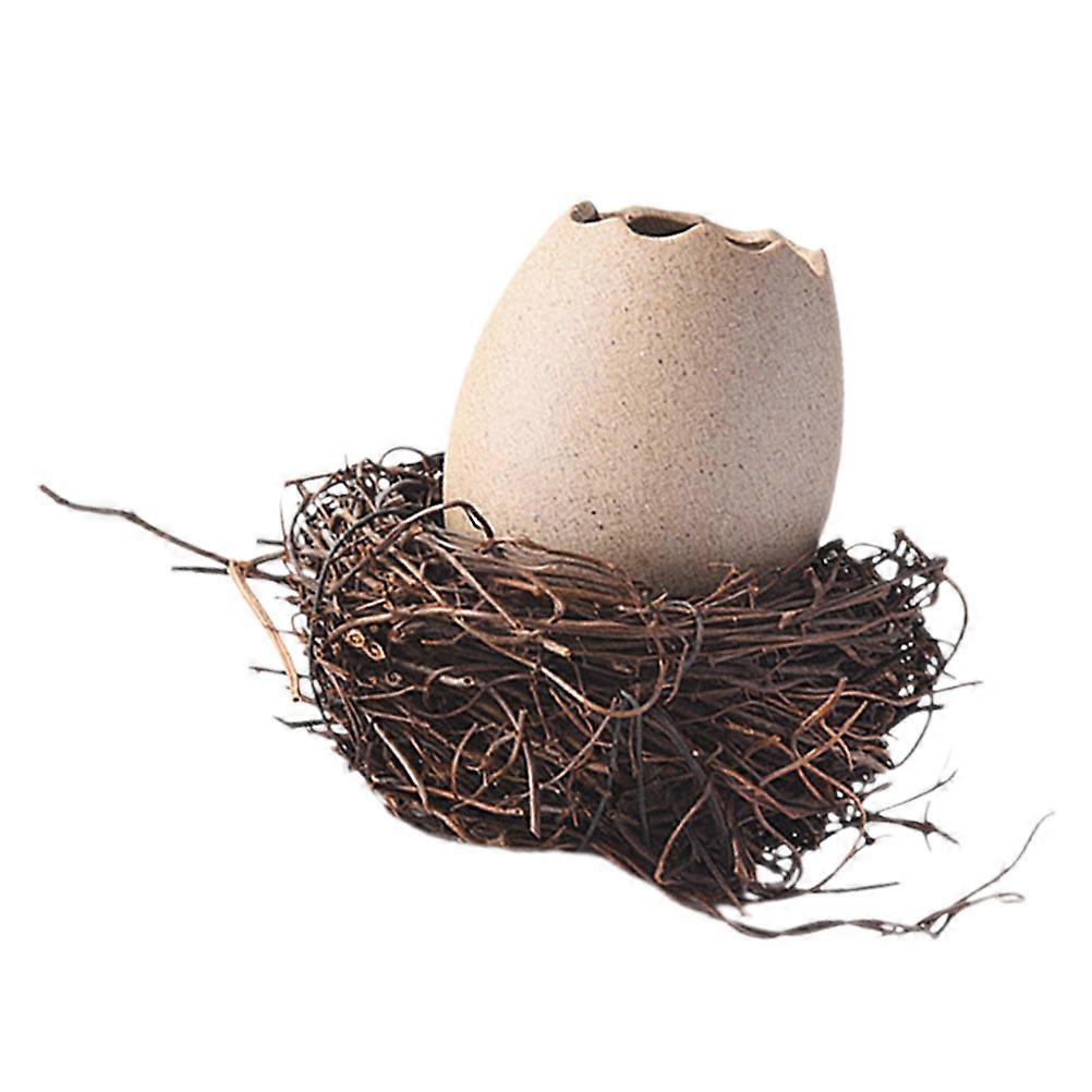 Ceramic Eggshell Flowerpot for Decoration 2Sets with Bird Nest