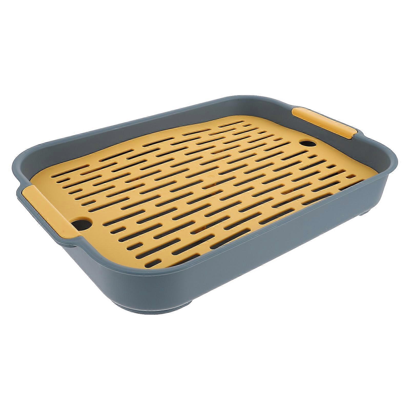 Rabbit Litter Box for Potty Training 3Pcs Rectangular Navy Bunny Toilet