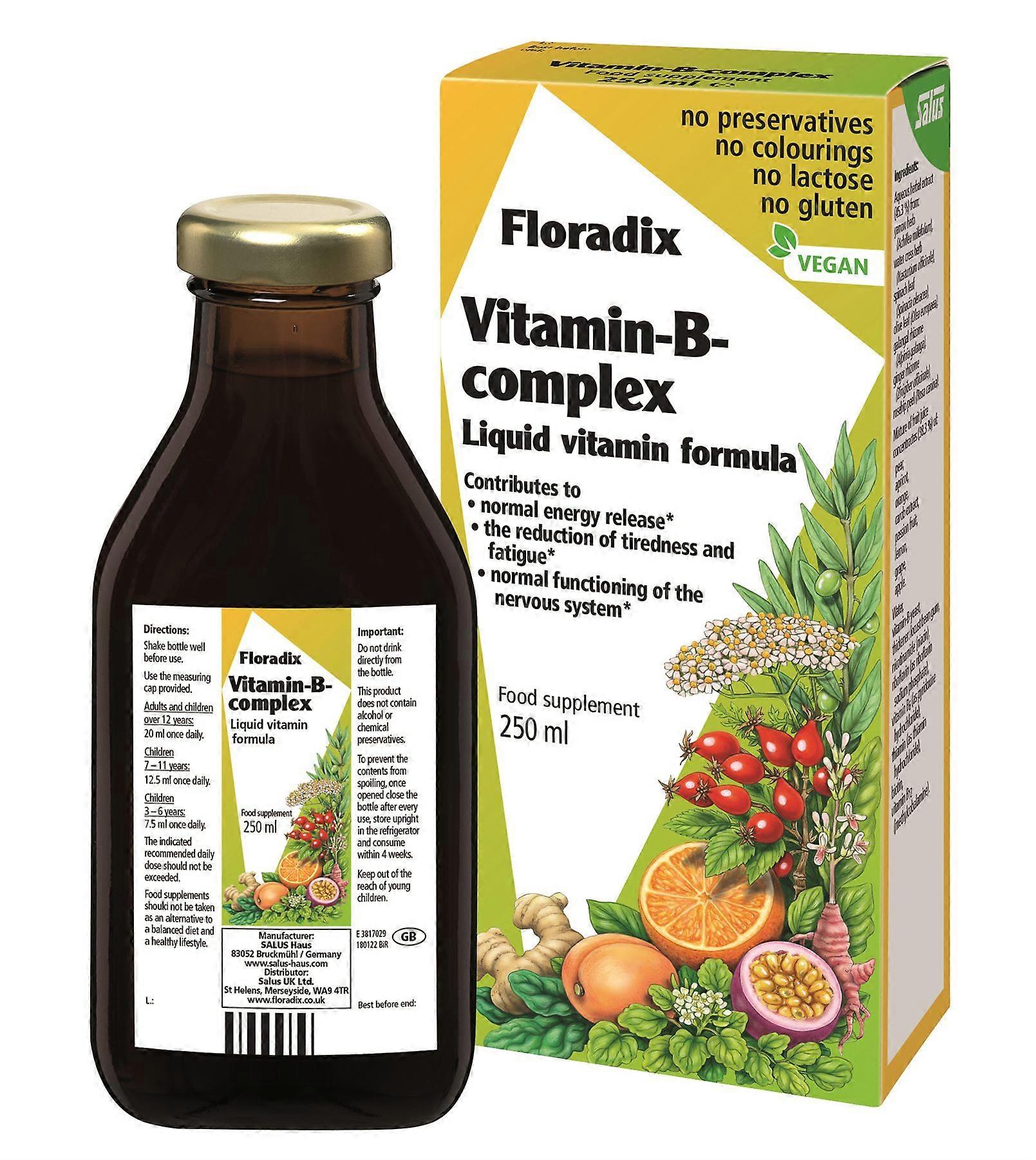 Floradix - Vitamin B Complex Liquid Vitamin Formula - 250ml