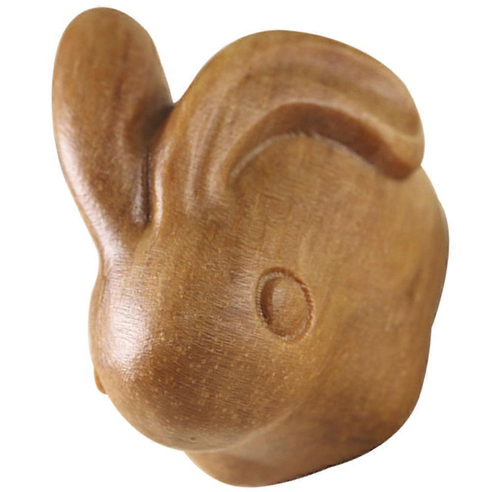 Rabbit Hanging Ornament for Bag Pendant and Diy Adornment Light Brown Wood Material with 1Set