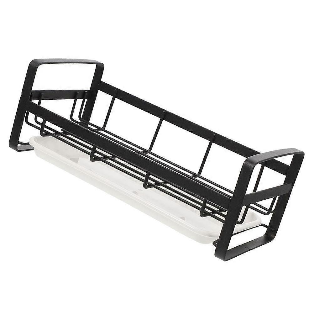 Sink Dishcloth Holder for Storage Use 2Pcs Black Kitchen Sponge Organizer