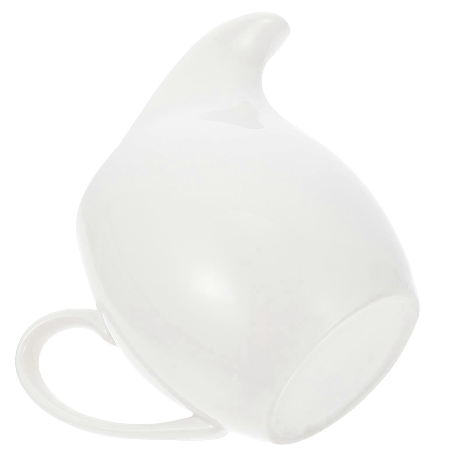 Ceramic Milk Jug Milk Cup for Sauce Serving 2Pcs White Kitchen Cups