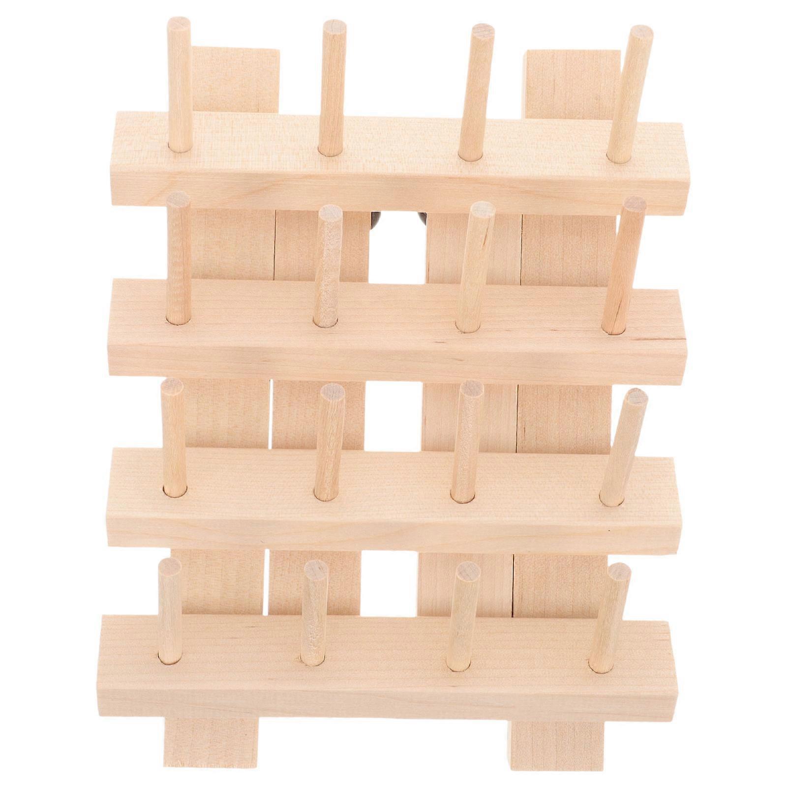 Wooden Thread Rack for Sewing Thread Holder 5Pcs Desktop Organizer